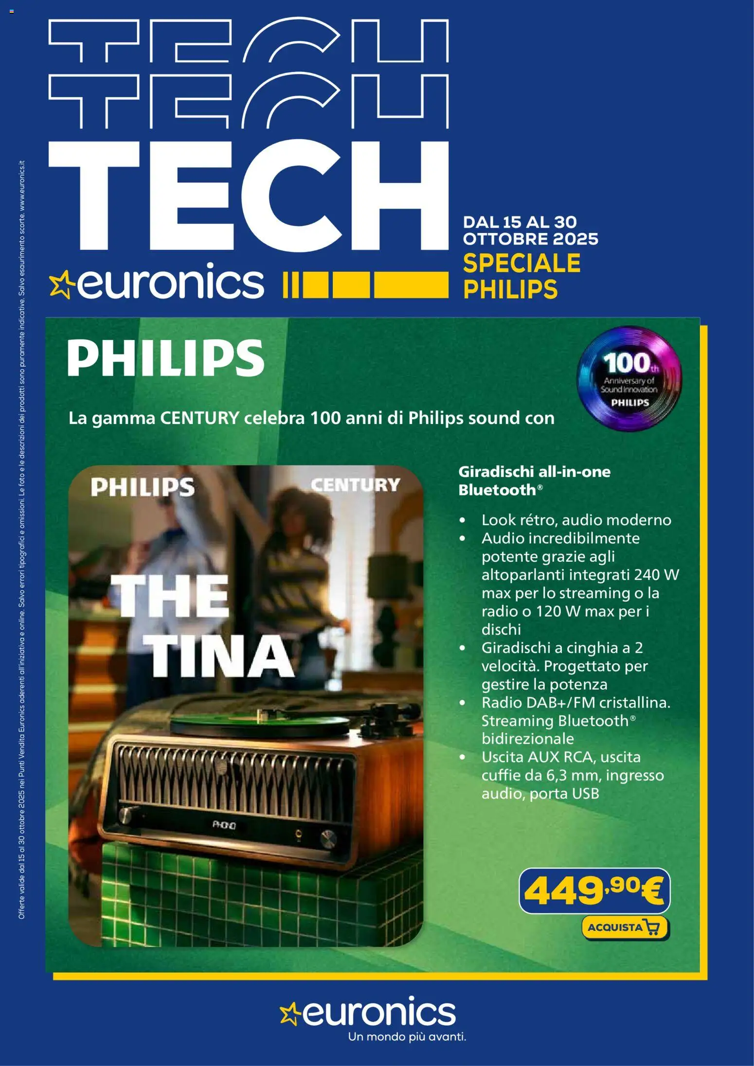 Volantino Euronics del 15.10.2025 | Pagina: 1 | Prodotti: Audio, Radio, Cuffie, USB