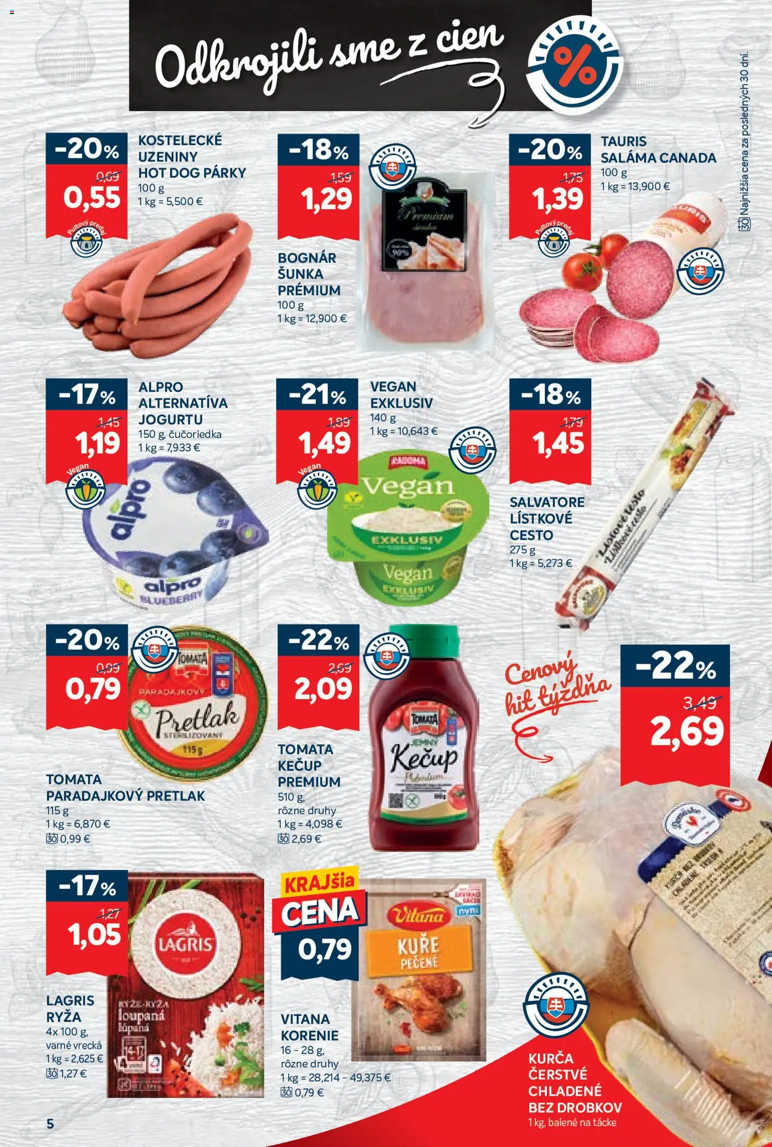 Nové Kraj akcie – leták je platný od 15.01.2026 | Strana: 9 | Produkty: Šunka, Korenie, Párky, Alpro