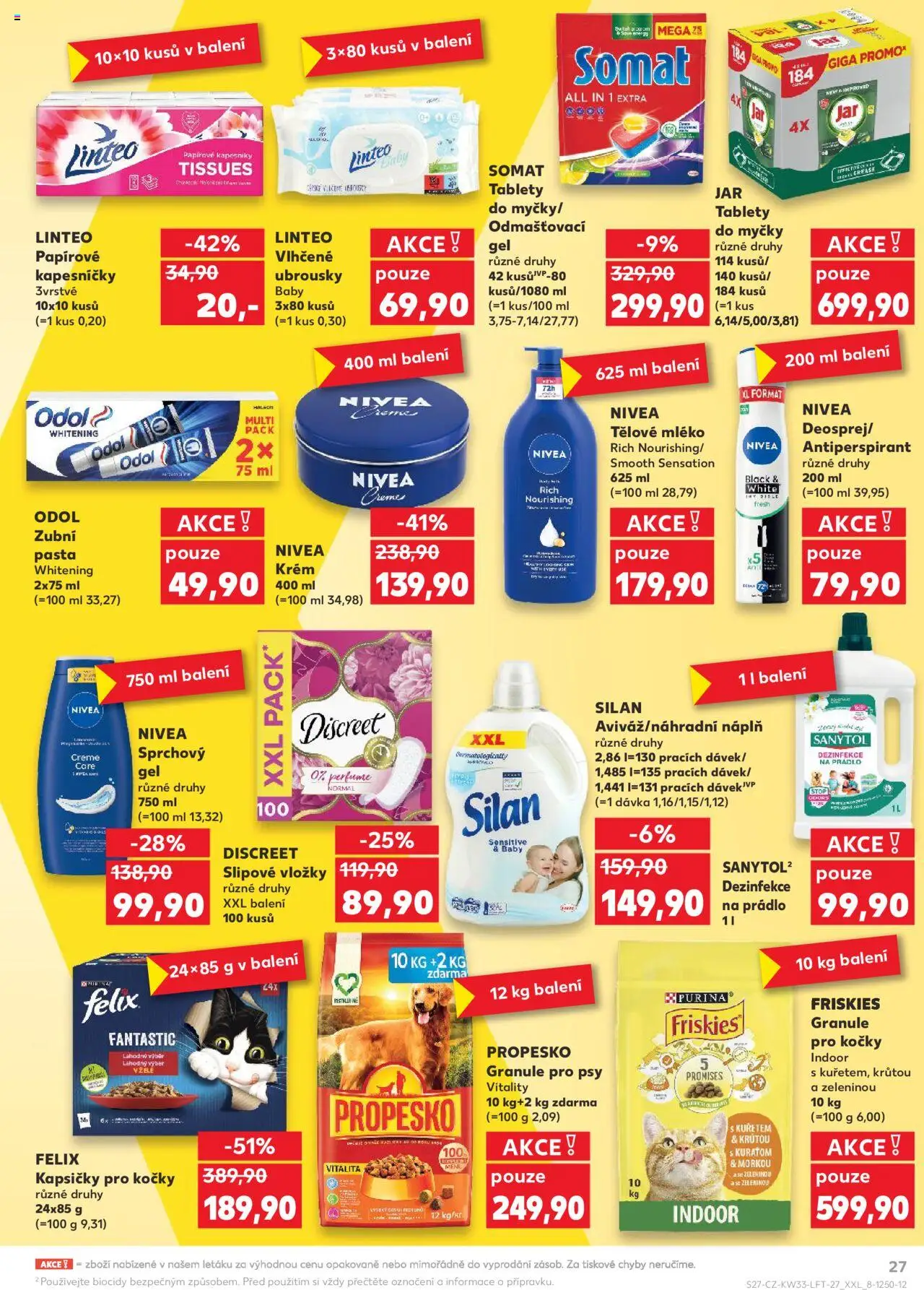 Kaufland leták - Brno od 13.08.2025 | Strana: 27 | Produkty: Felix kapsičky, Somat, Jar, Propesko granule