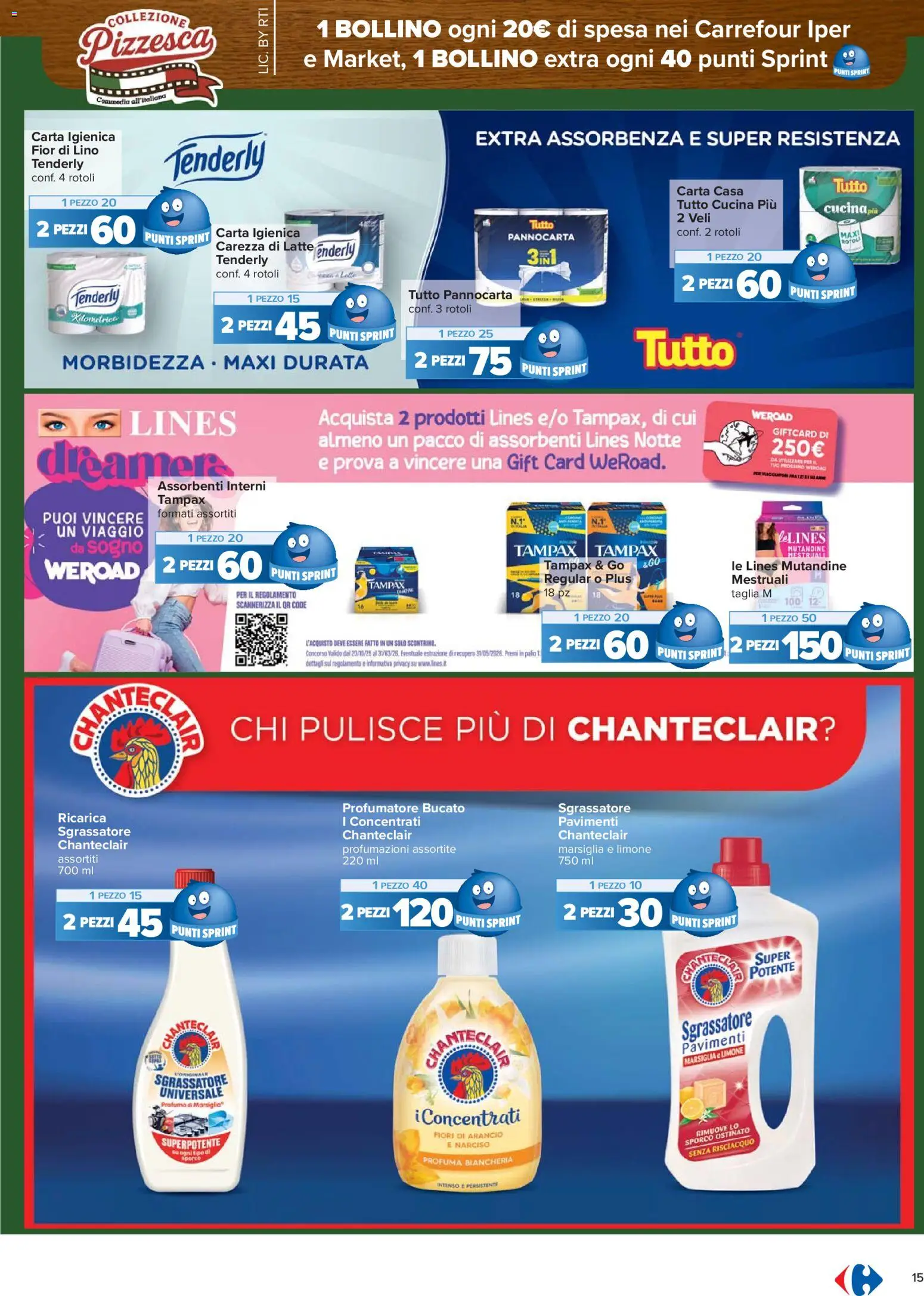 Volantino Carrefour del 15.01.2026 | Pagina: 15 | Prodotti: Carta igienica, Mutandine, Limone, Profumo