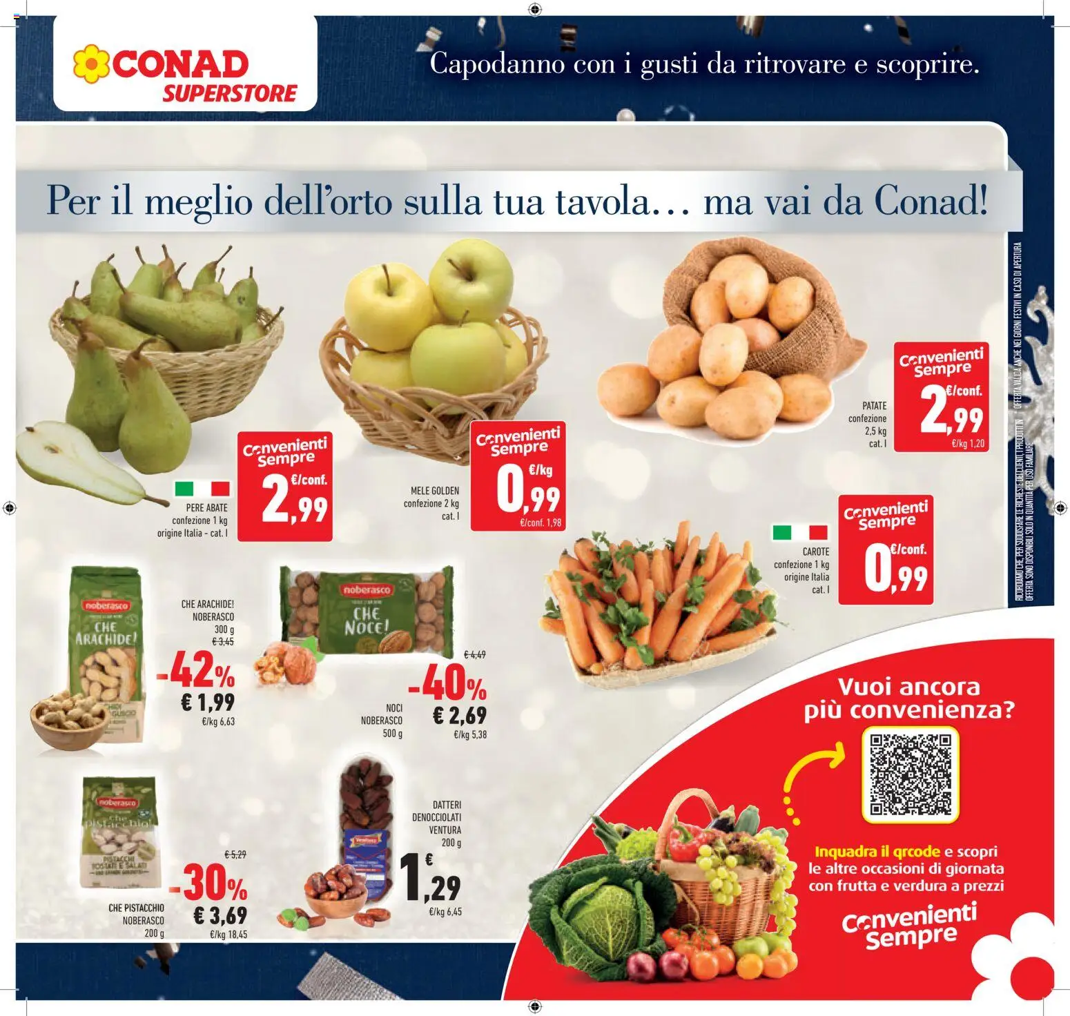 Volantino Conad del 27.12.2025 | Pagina: 17 | Prodotti: Mele, Patate, Carote, Noci