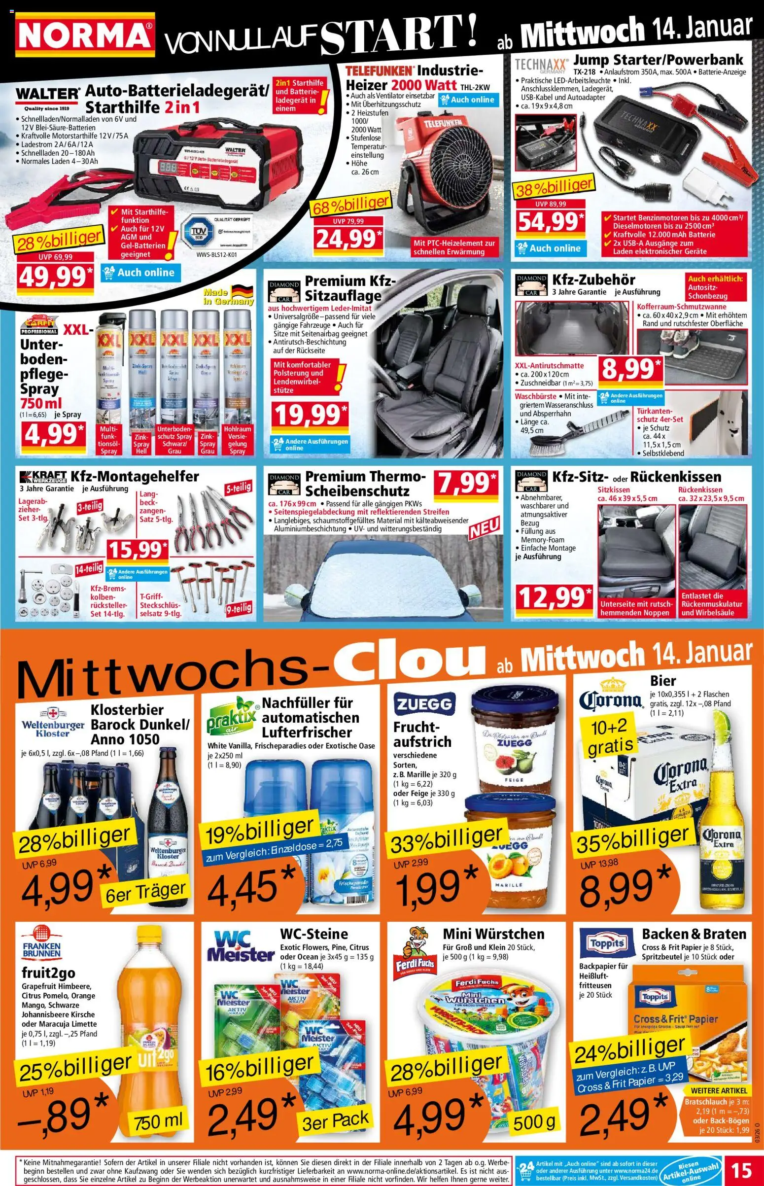 Norma Prospekt 	 – gültig ab 12.01.2026 | Seite: 15 | Produkte: Ventilator, Batterie, Limette, Ladegerät
