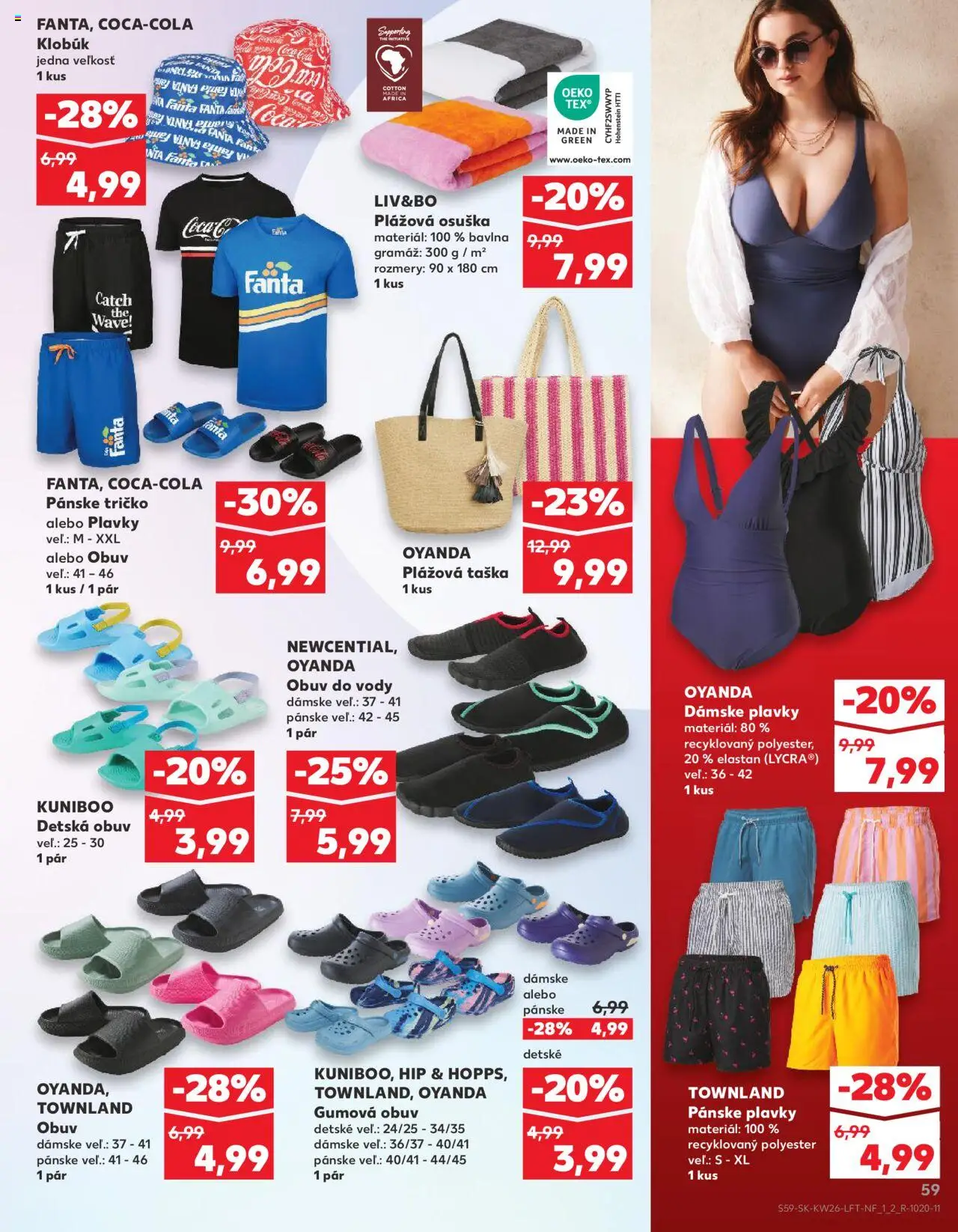 Nové Kaufland akcie – leták je platný od 26.06.2025 | Strana: 59 | Produkty: Osuška, Fanta, Klobúk, Pánske plavky