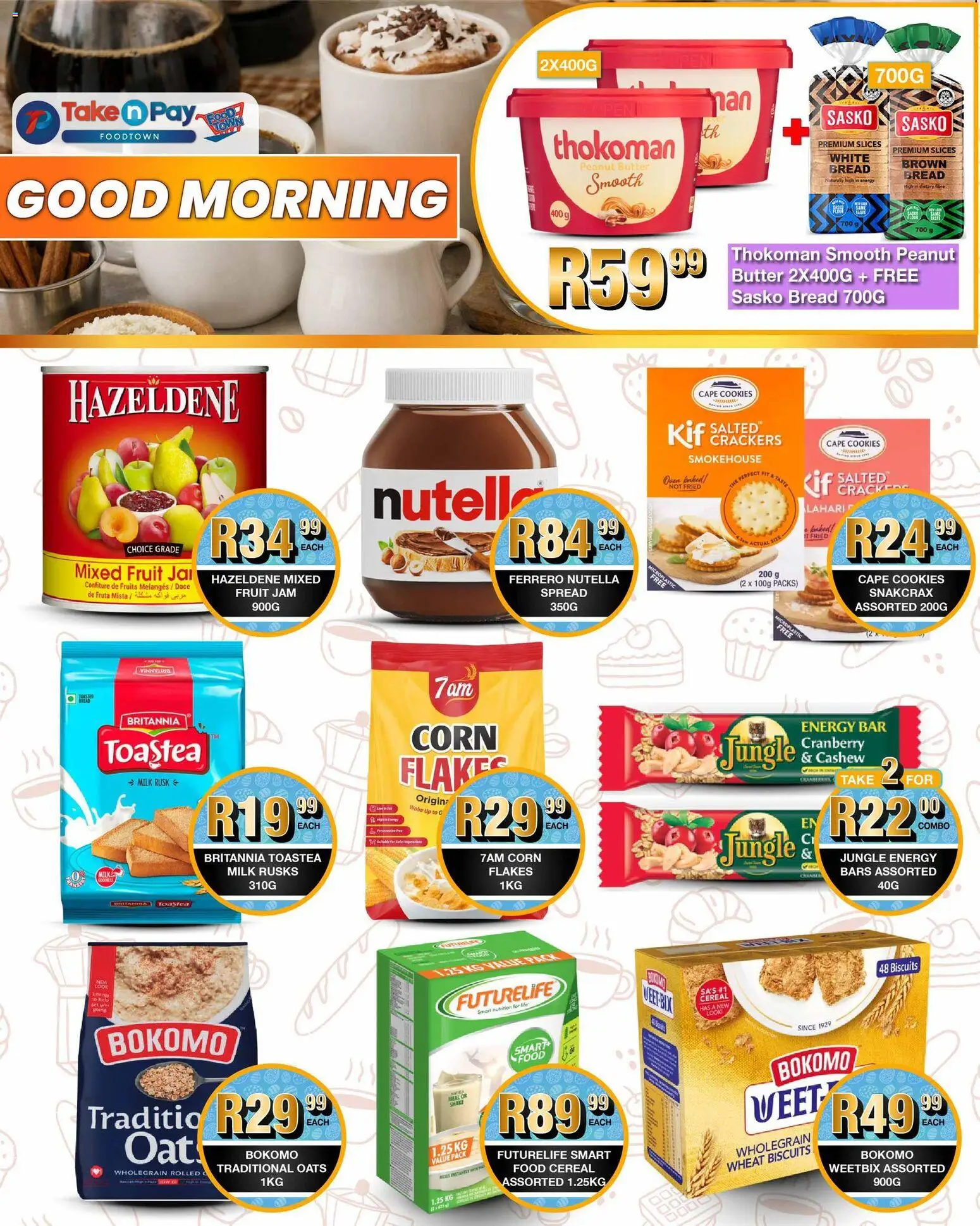 New Take n Pay catalogue – valid from 06.04.2026 | Page: 9 | Products: Oats, Bread, Biscuits, Fruit