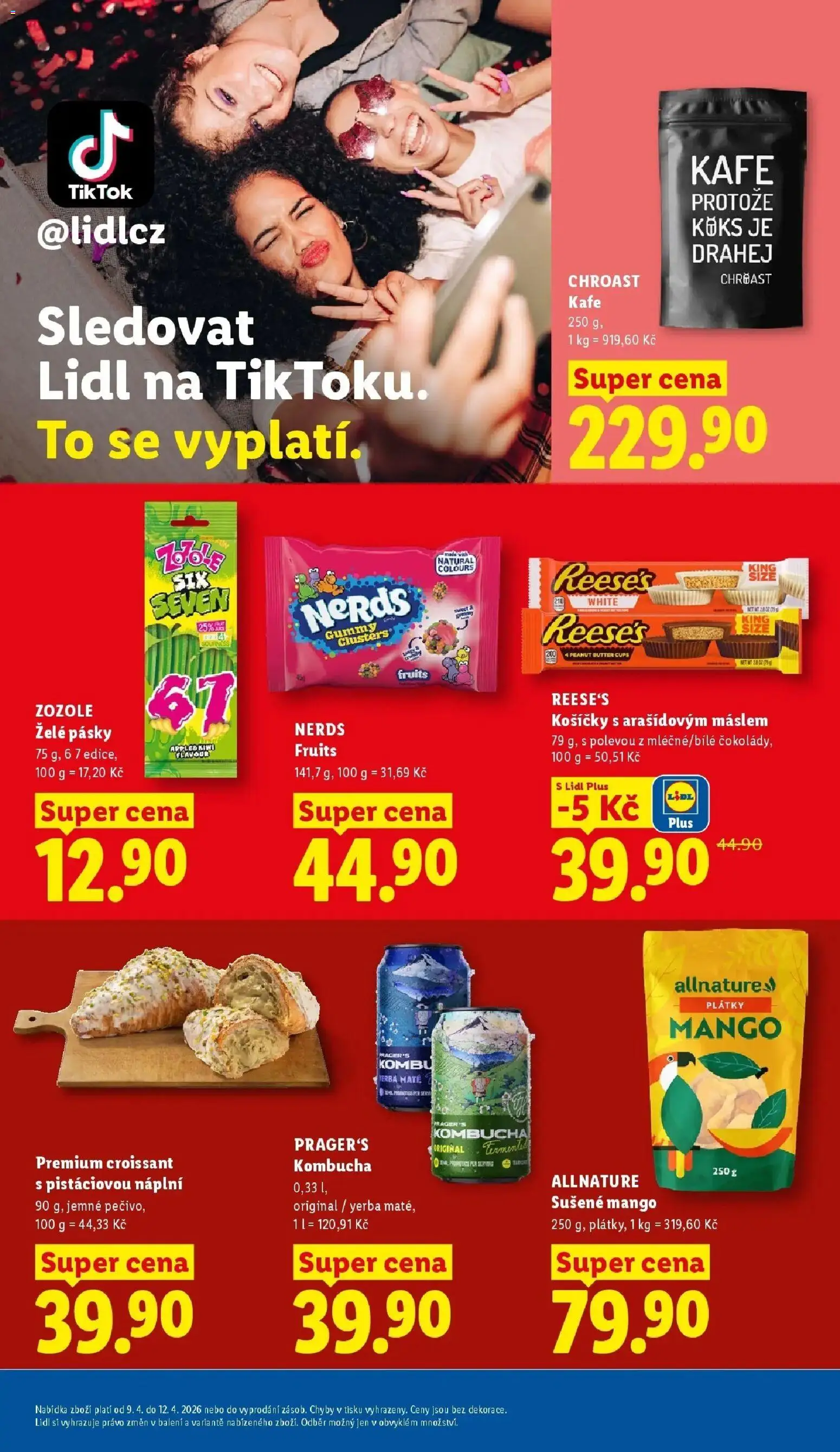 Lidl aktuální leták od 09.04.2026 | Strana: 23 | Produkty: Reese's, Yerba mate, Kombucha, Croissant