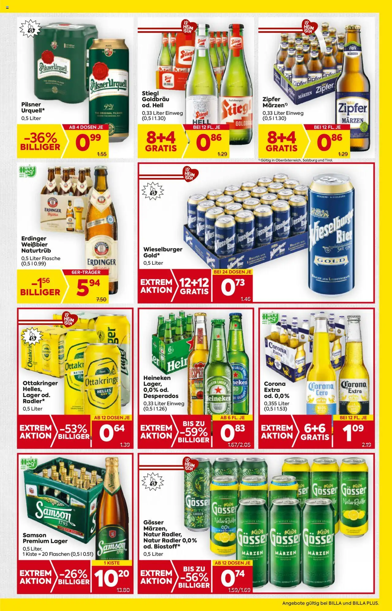 Billa AT akciós ujság - amely érvényes a következő dátumtól: 24.07.2025 | Oldal: 13 | Termékek: Radler, Heineken, Pilsner urquell, Gösser