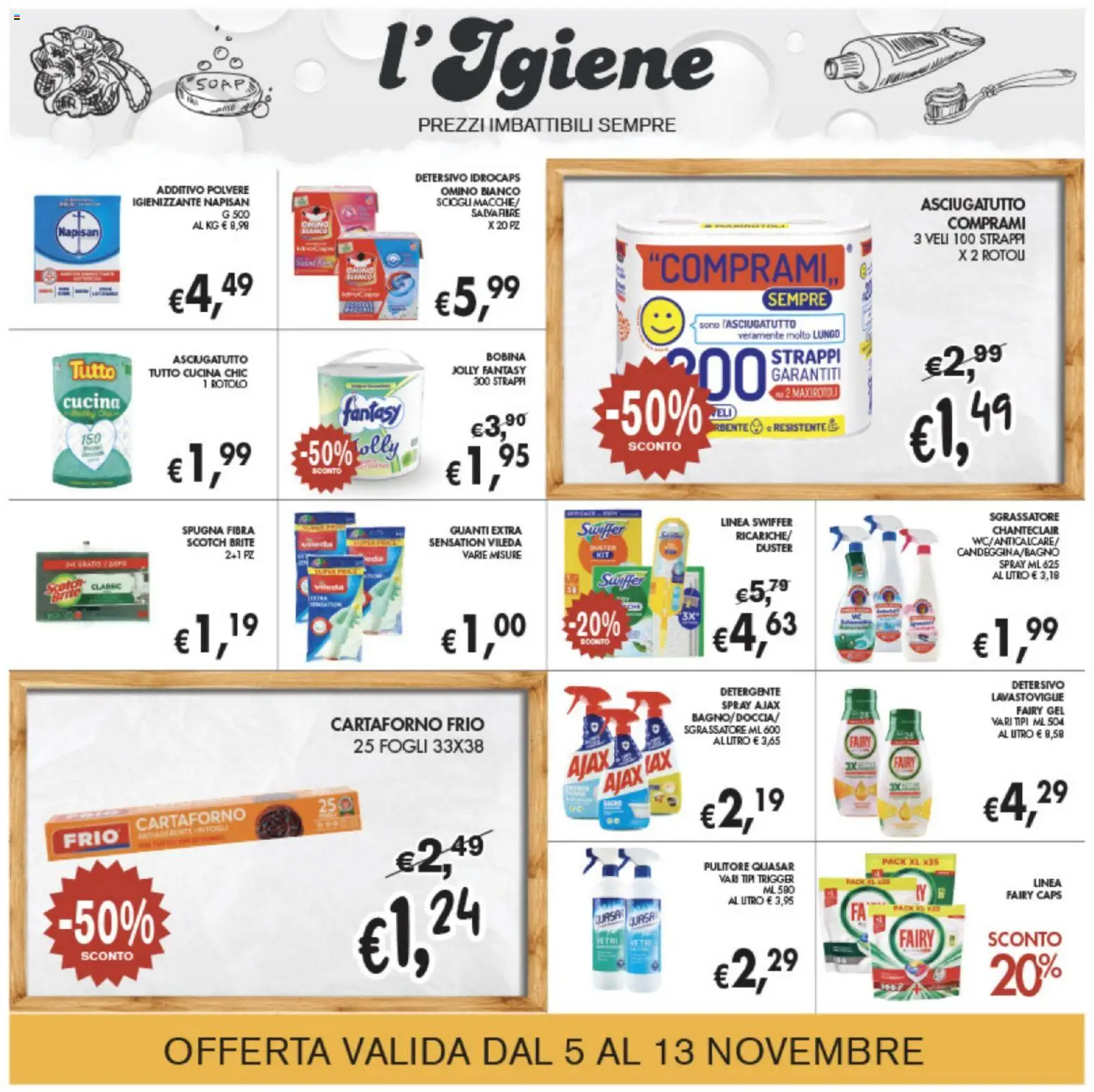 Volantino Coal del 05.11.2025 | Pagina: 22 | Prodotti: Spugna, Detergente, Sgrassatore, Asciugatutto