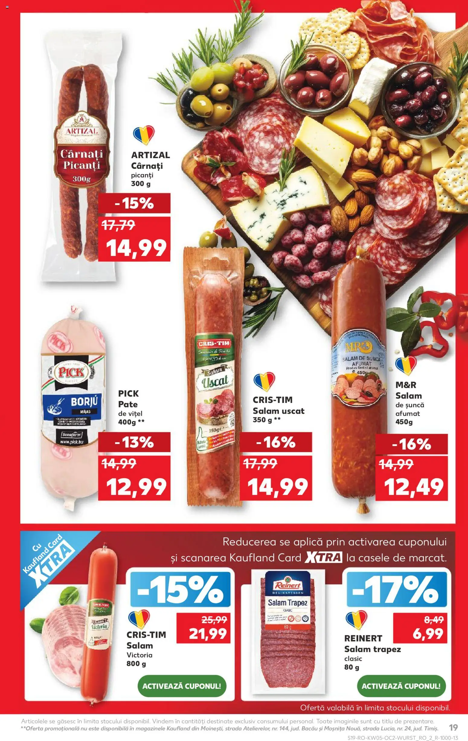 Noul catalog Kaufland – valabil de la 28.01.2026 | Pagină: 19 | Produse: Pate, Salam, Șuncă, Cârnați