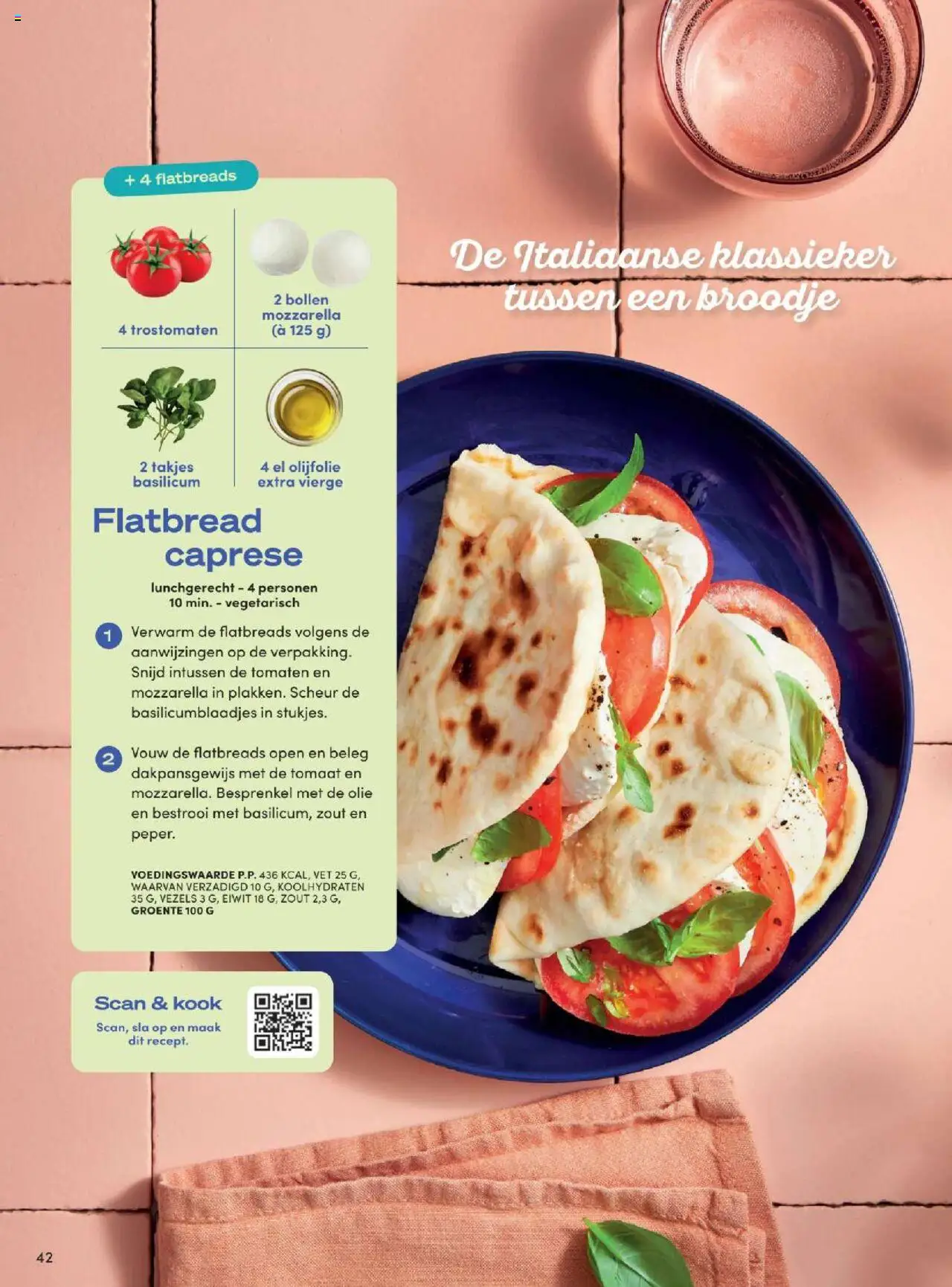  | Pagina: 42 | Producten: Tomaat, Olijfolie, Mozzarella, Broodje