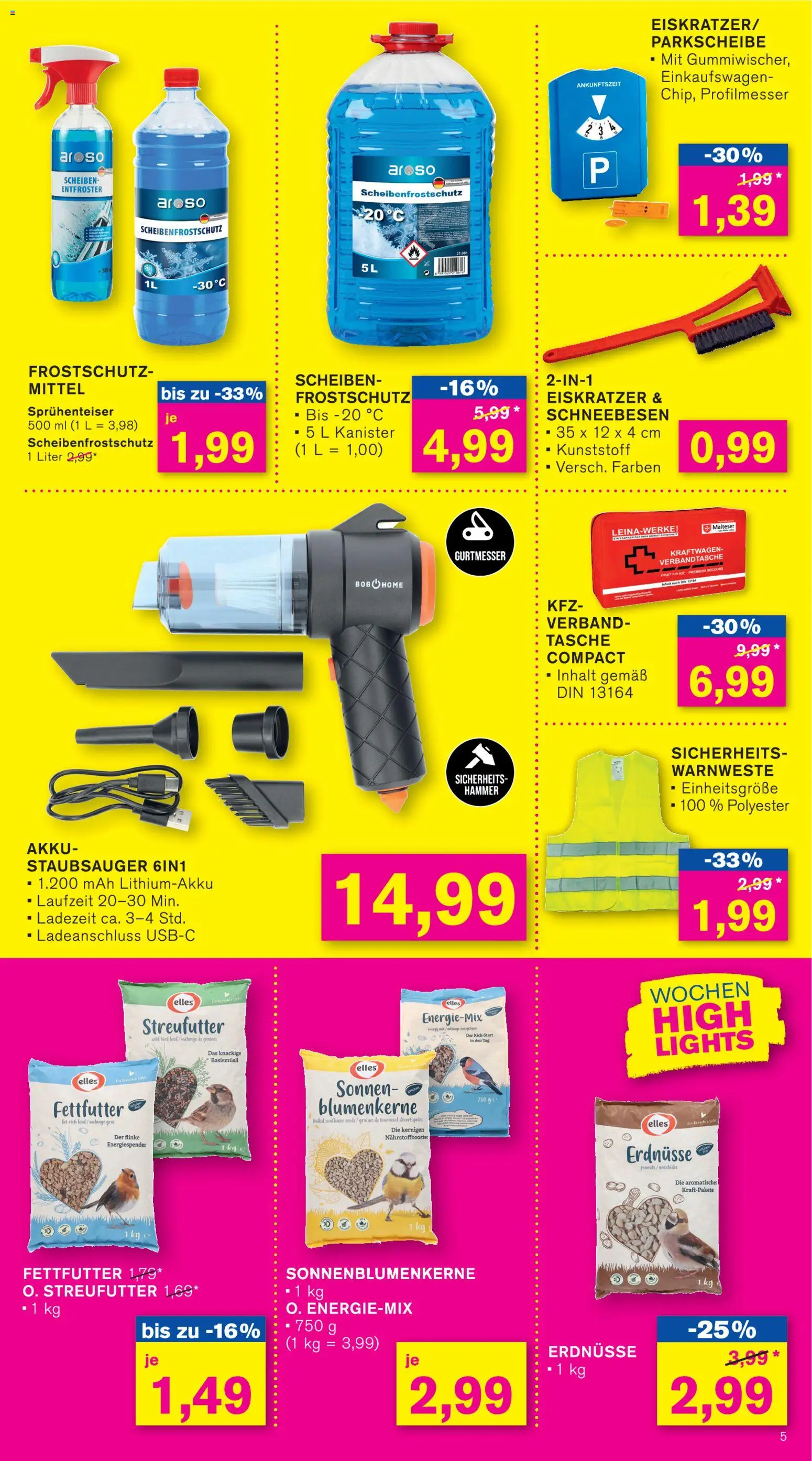 KODi Prospekt 	 – gültig ab 19.01.2026 | Seite: 5 | Produkte: Tasche, Staubsauger, Erdnüsse