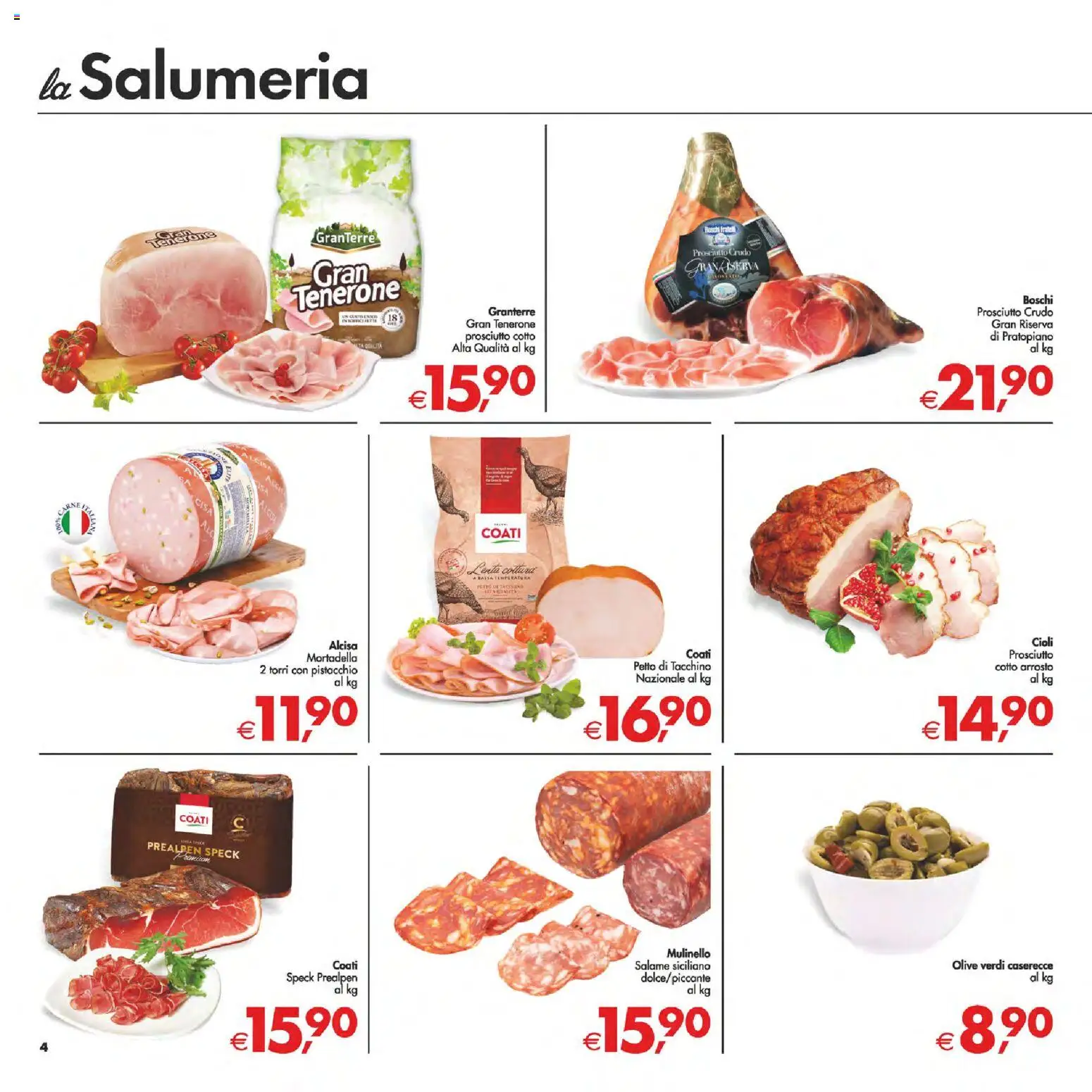 Volantino Decò del 24.02.2026 | Pagina: 4 | Prodotti: Speck, Prosciutto Crudo, Salame, Prosciutto