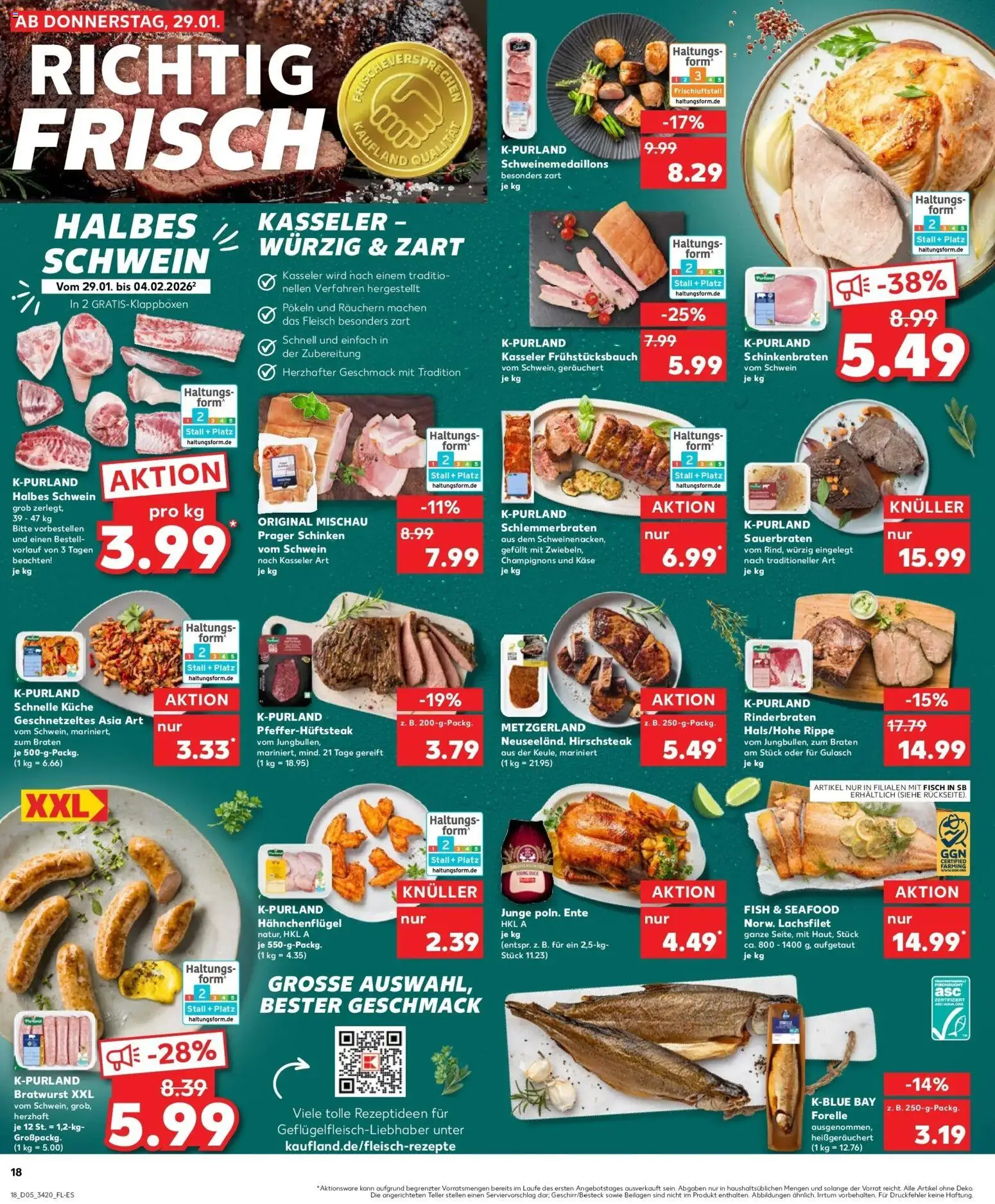 Kaufland prospekt Brandenburg An Der Havel	 – gültig ab 02.02.2026 | Seite: 18 | Produkte: Bratwurst, Küche, Champignons, Ente