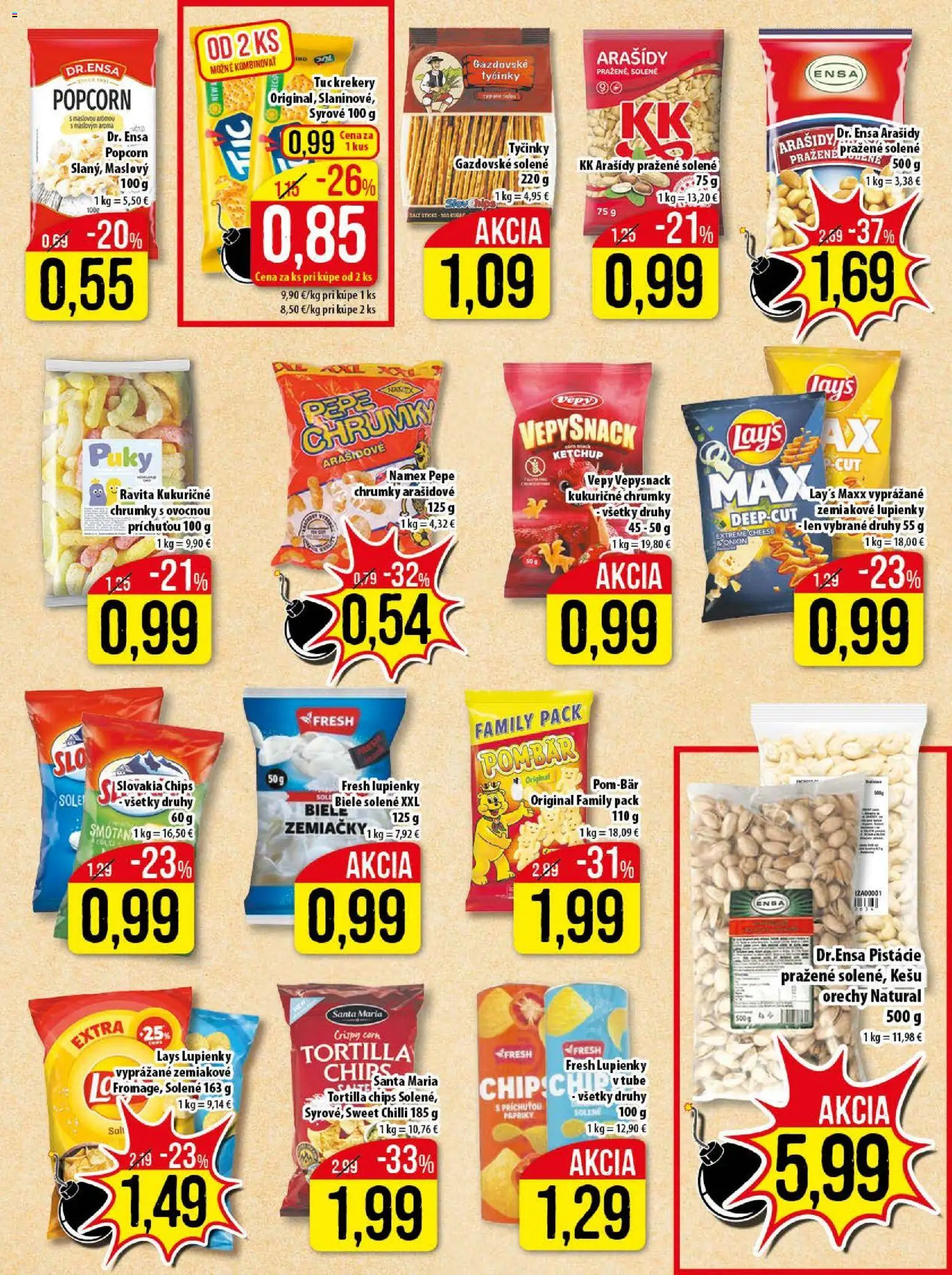 Nové Klas akcie – leták je platný od 12.01.2026 | Strana: 14 | Produkty: Orechy, Arašidy, Pistácie, Kešu orechy