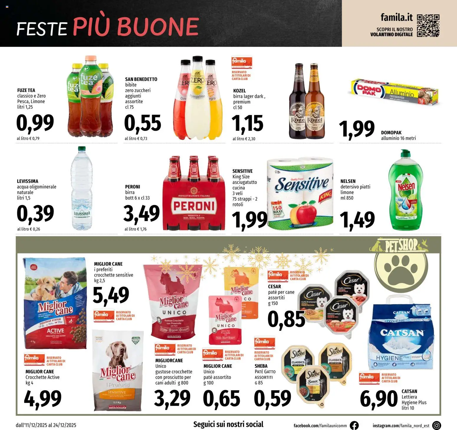 Volantino Famila del 11.12.2025 | Pagina: 28 | Prodotti: Paté, Birra, Prosciutto, Bibite
