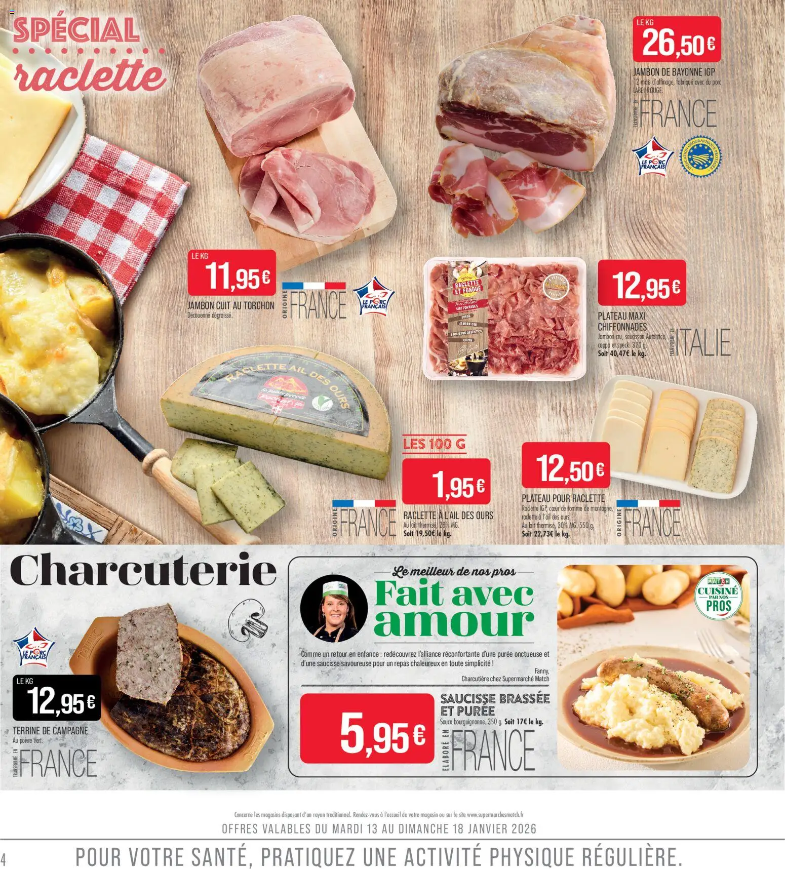 {H1} | Page: 4 | Produits: Plateau, Poivre, Raclette, Saucisse