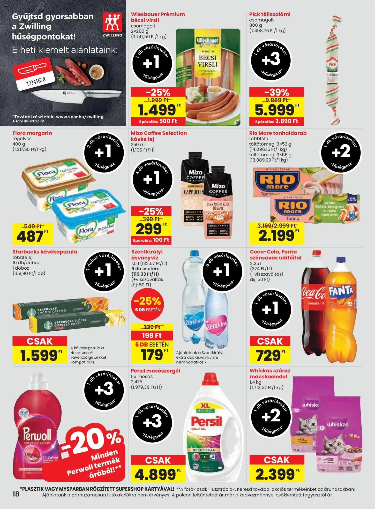 Spar akciós ujság - amely érvényes a következő dátumtól: 13.11.2025 | Oldal: 18 | Termékek: Kávékapszula, Kávéfőző, Ásványvíz, Téliszalámi