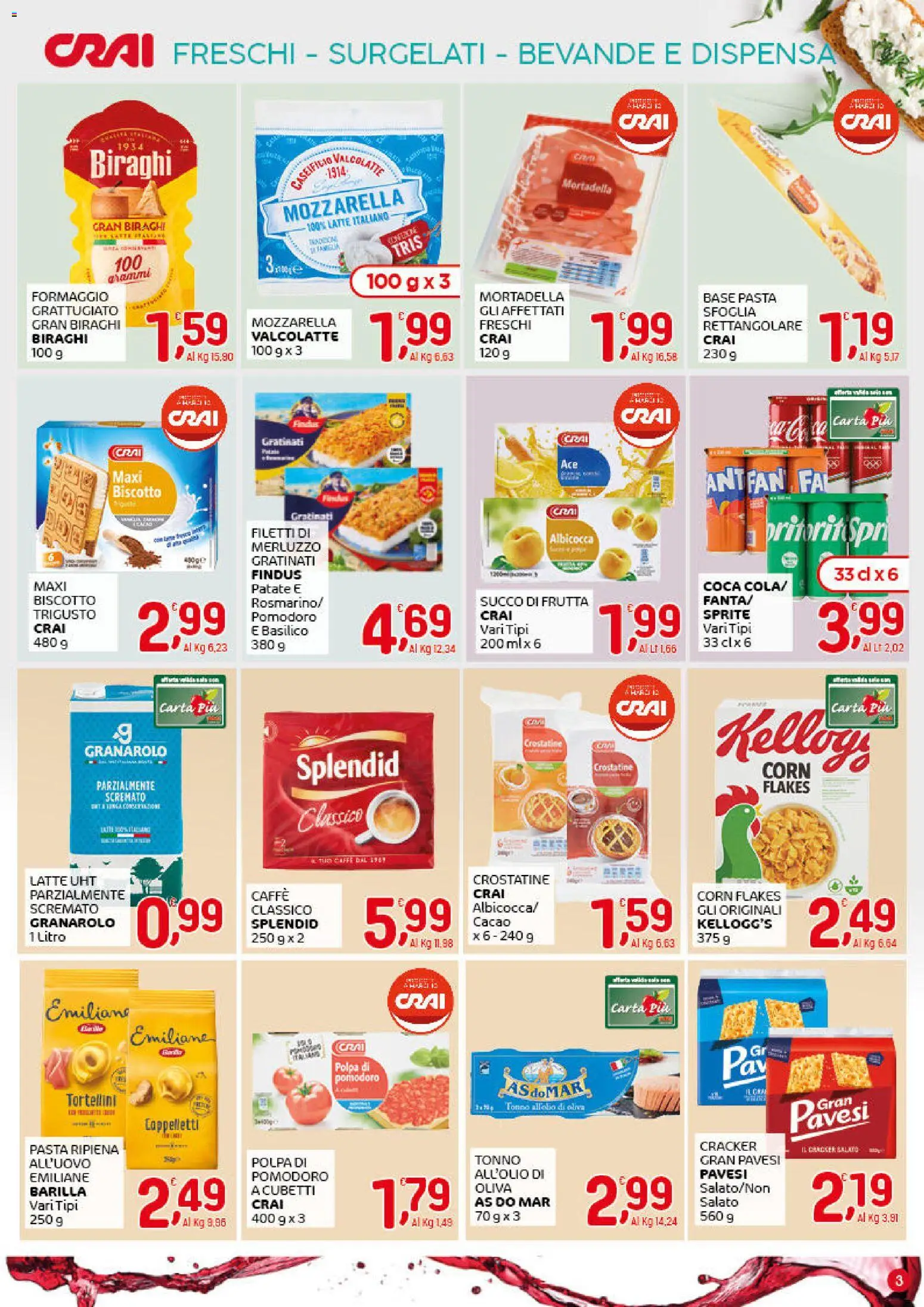 Volantino CRAI del 19.03.2026 | Pagina: 3 | Prodotti: Caffè, Pomodoro, Pasta, Tonno