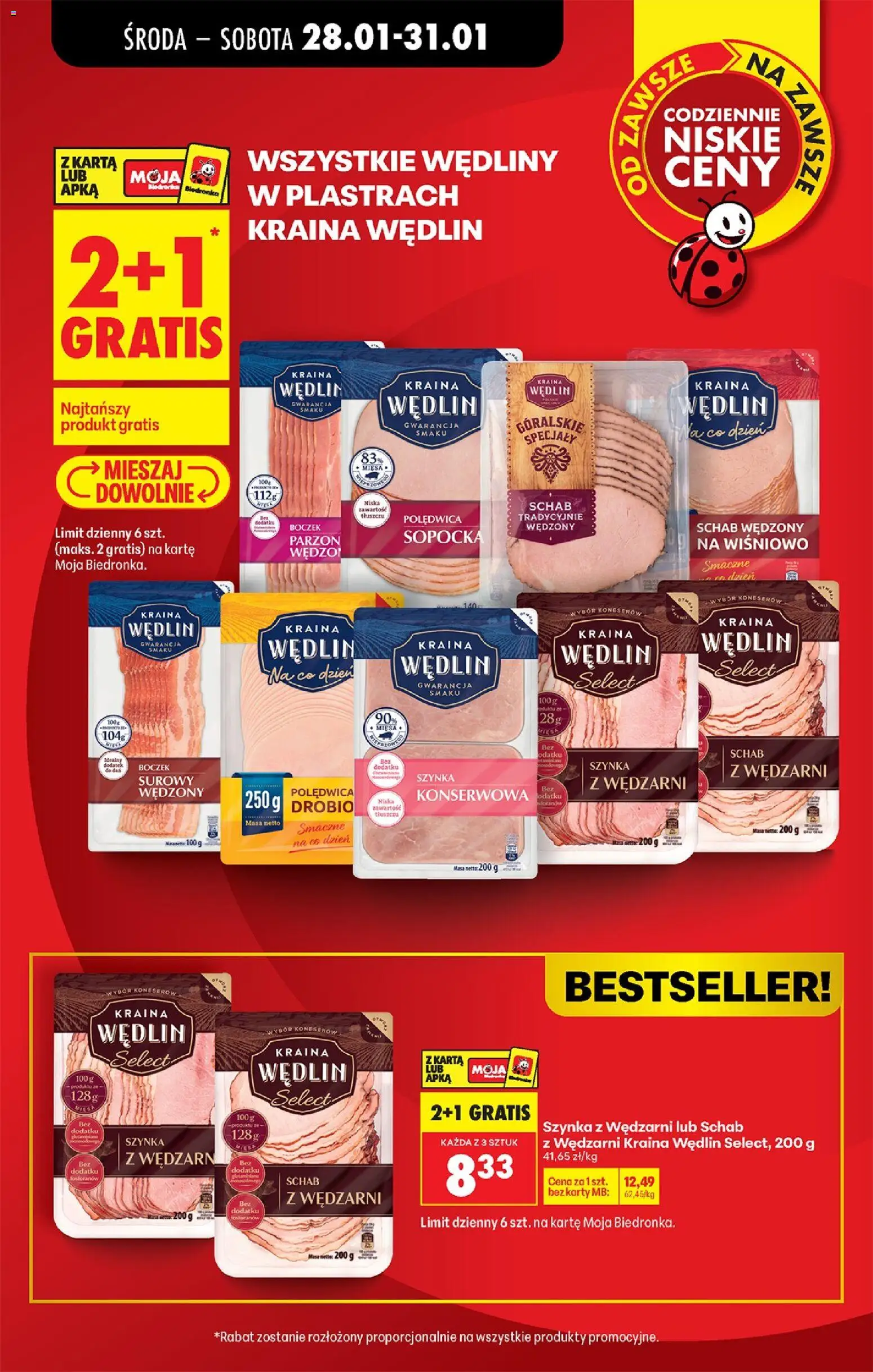 Biedronka gazetka - Oferta w tym tygodniu od 28.01.2026 | Strona: 7 | Produkty: Karta, Boczek wędzony, Boczek, Boczek surowy