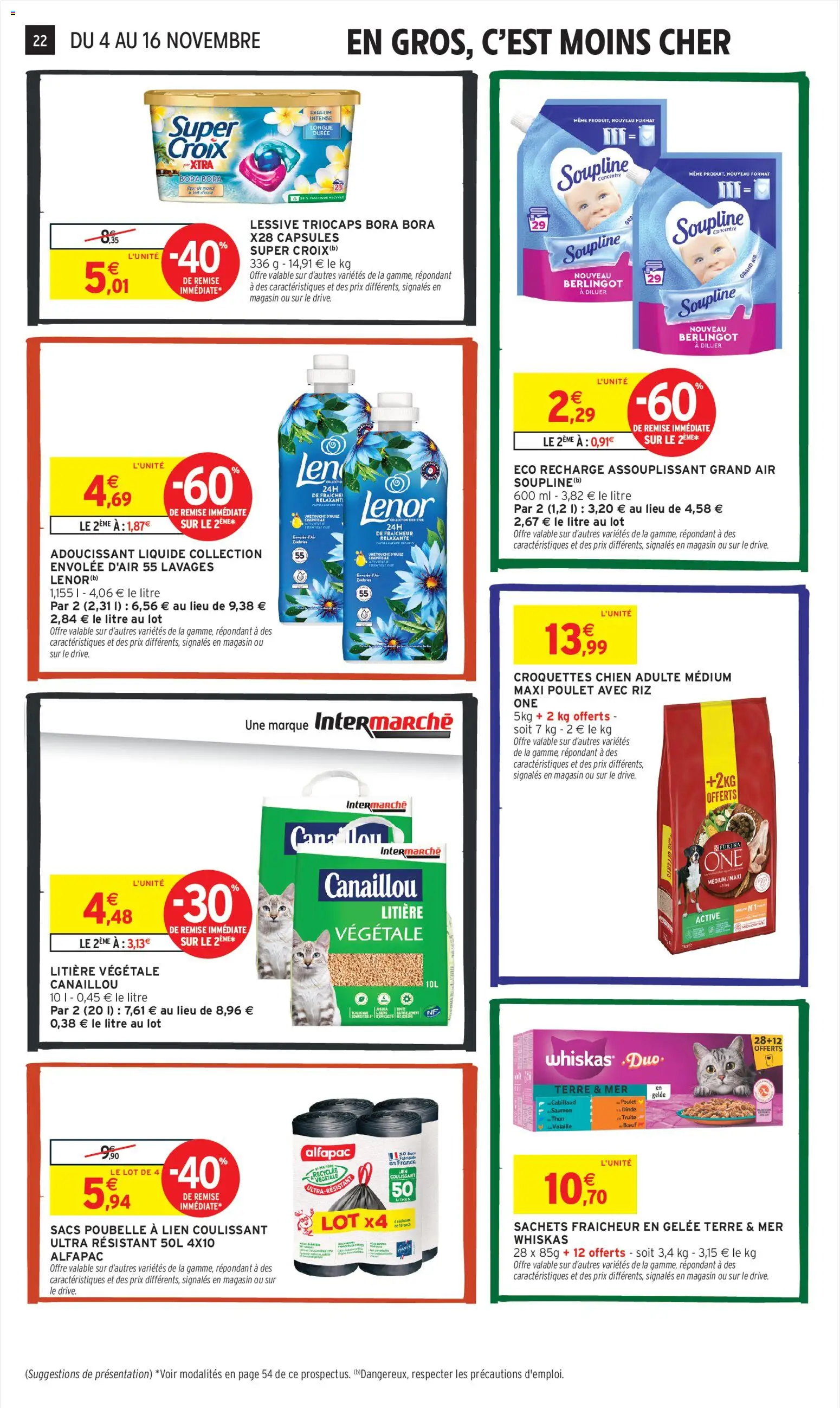 {H1} | Page: 22 | Produits: Poubelle, Adoucissant, Saumon, Sacs poubelle