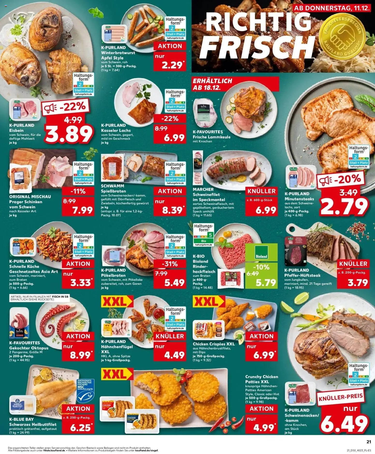 Kaufland prospekt Freiberg	 – gültig ab 14.12.2025 | Seite: 21 | Produkte: Küche, Äpfel, Lachs, Hackfleisch