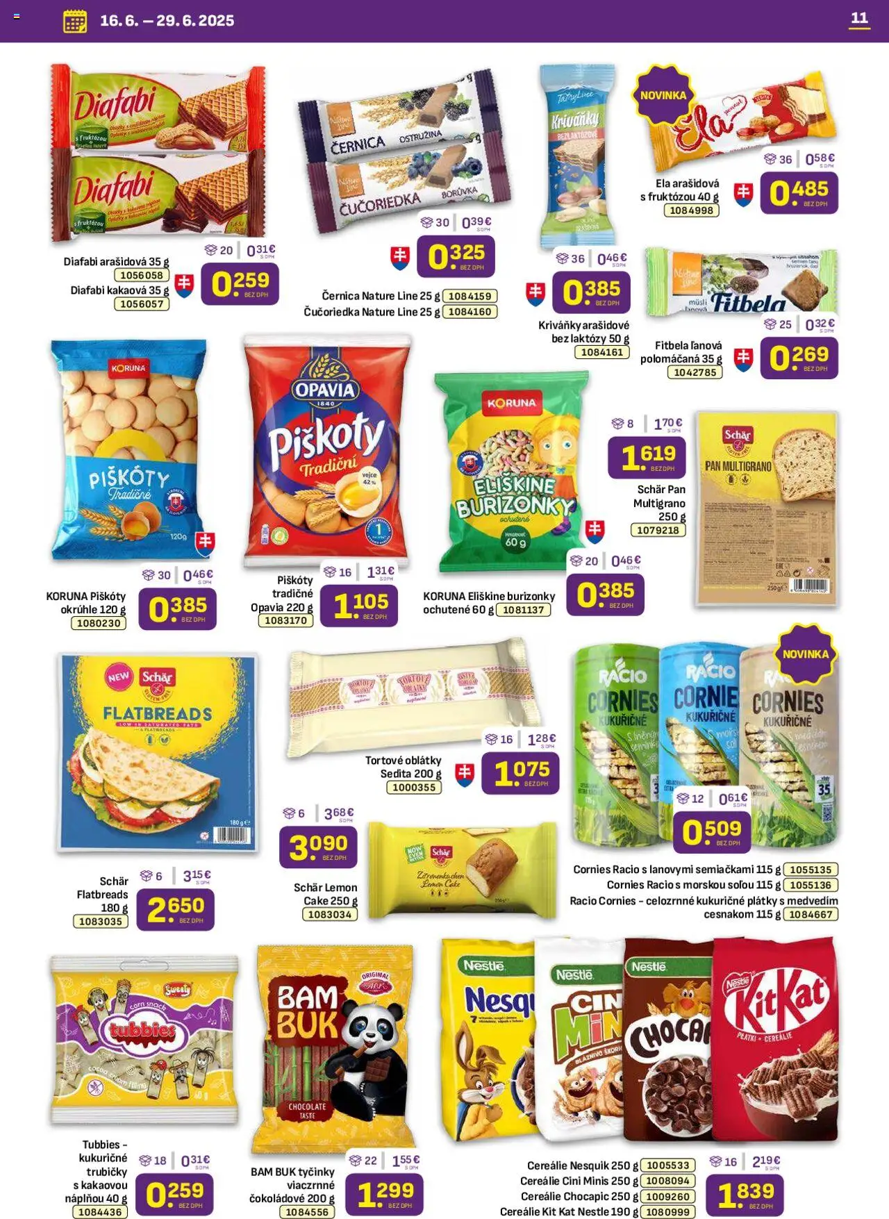 Libex leták │ platný od 16.06.2025 | Strana: 11 | Produkty: Chocapic, Cini Minis, Cereálie, Nesquik