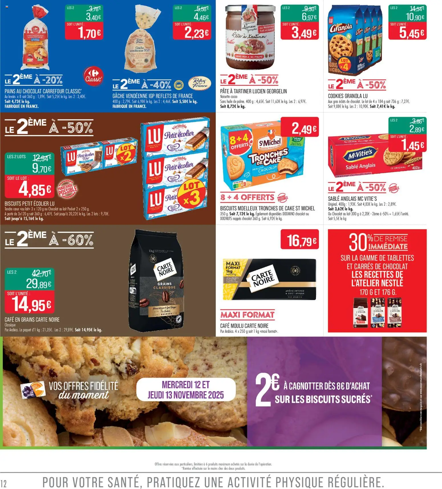 {H1} | Page: 12 | Produits: Café en grains, Huile, Biscuits, Granola