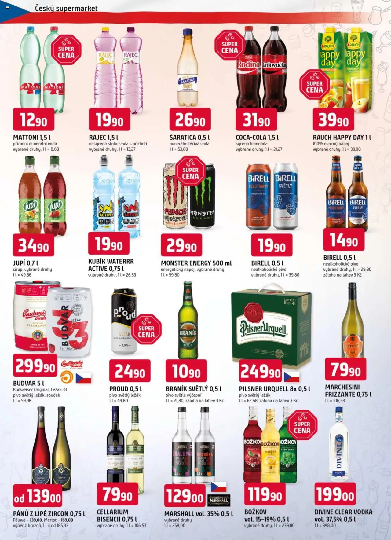 Trefa leták od 18.06.2025 | Strana: 10 | Produkty: Vodka Božkov, Monster, Víno, Nealkoholické pivo