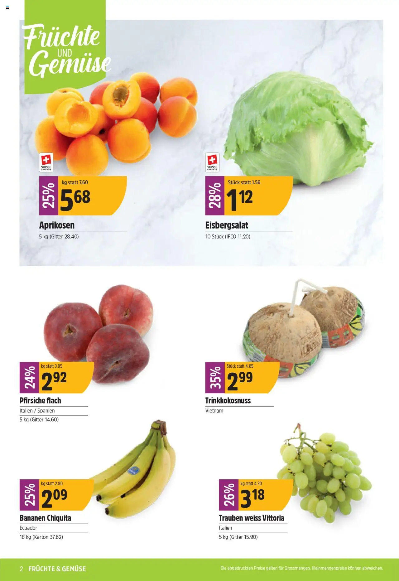 TopCC Aktionen ab 04.08.2025 | Seite: 2 | Produkte: Gitter, Bananen, Gemüse, Früchte