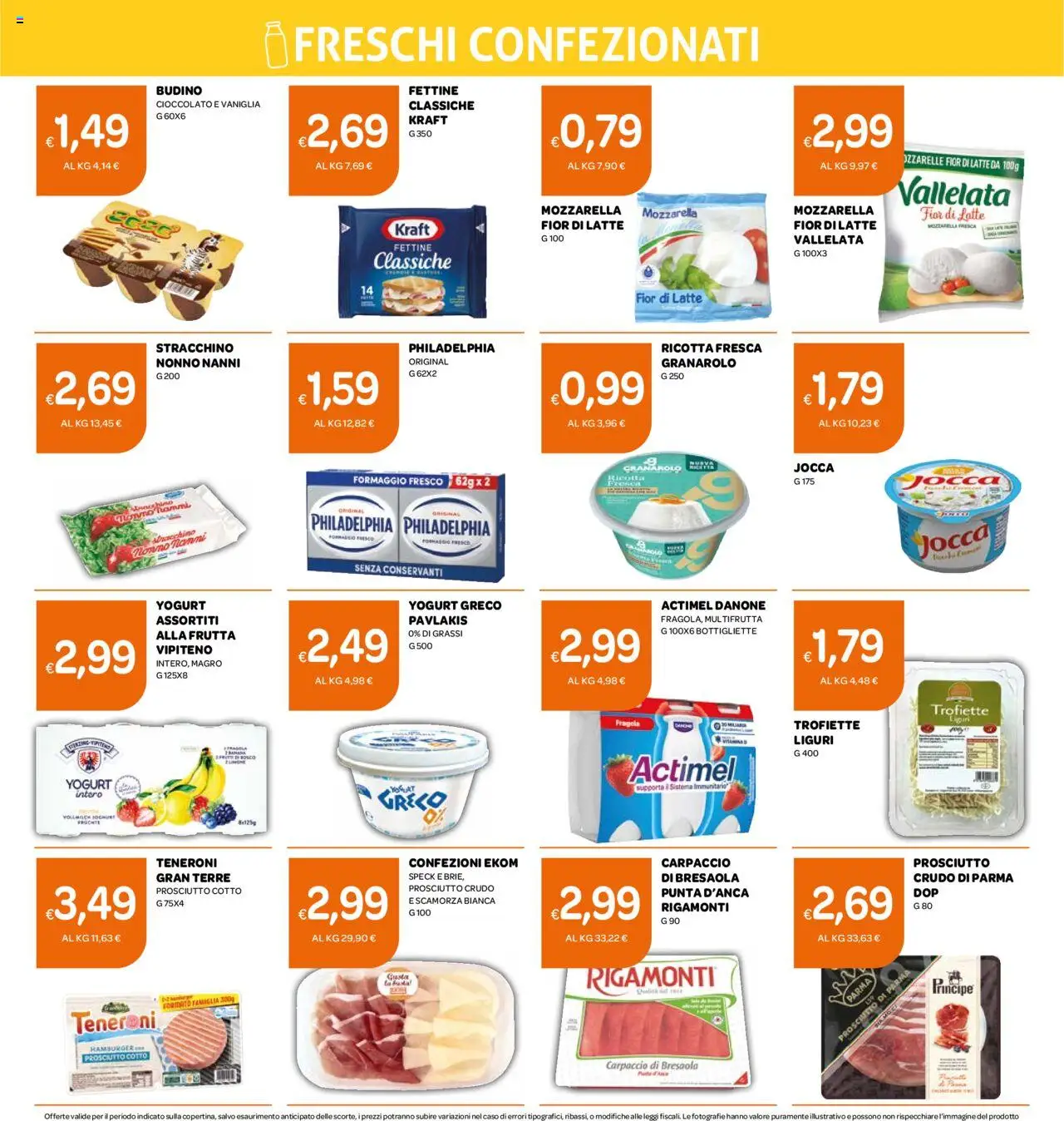 Volantino Ekom del 15.07.2025 | Pagina: 8 | Prodotti: Yogurt, Cioccolato, Latte, Prosciutto