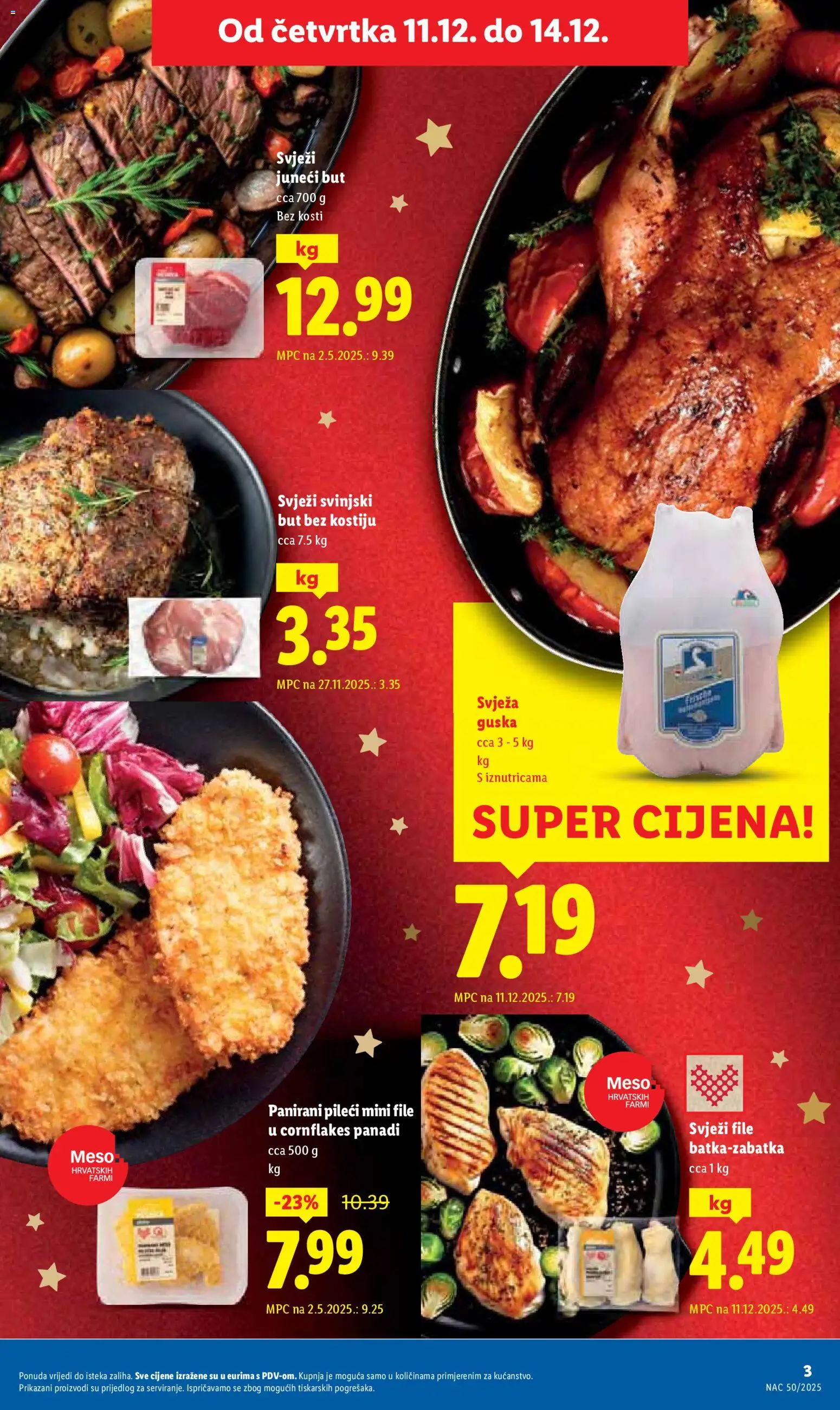 Lidl katalog | vrijedi od 11.12.2025 | Stranica: 3 | Proizvodi: Juneći but, Svinjski but, Meso