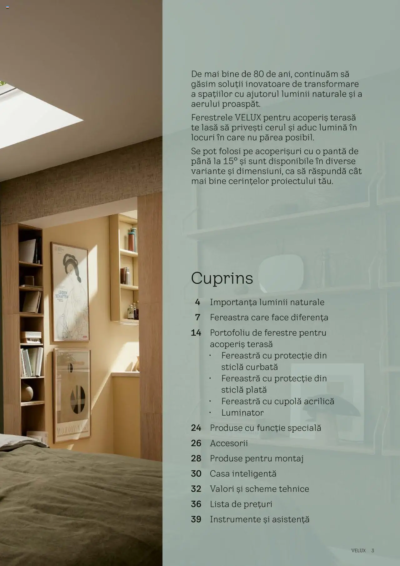 Velux catalog - Ferestre pentru acoperiș terasă – valabil de la 25.02.2025 | Pagină: 3 | Produse: Tavuk suyu, Fereastră