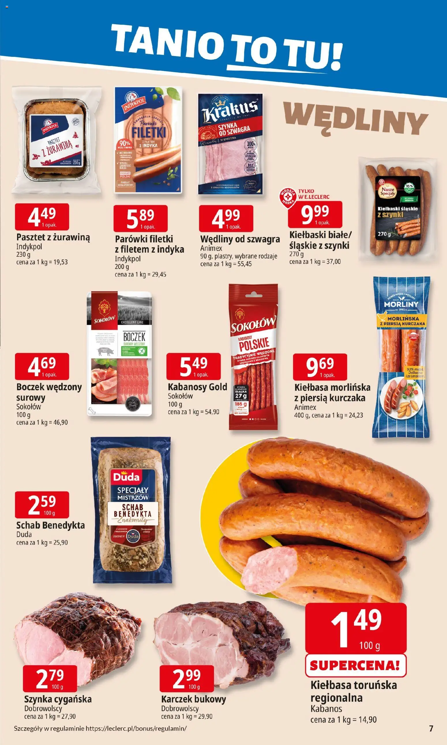 E.Leclerc Gazetka - Warszawa Jerozolimskie od 04.11.2025 | Strona: 7 | Produkty: Schab, Boczek wędzony, Boczek, Żurawina