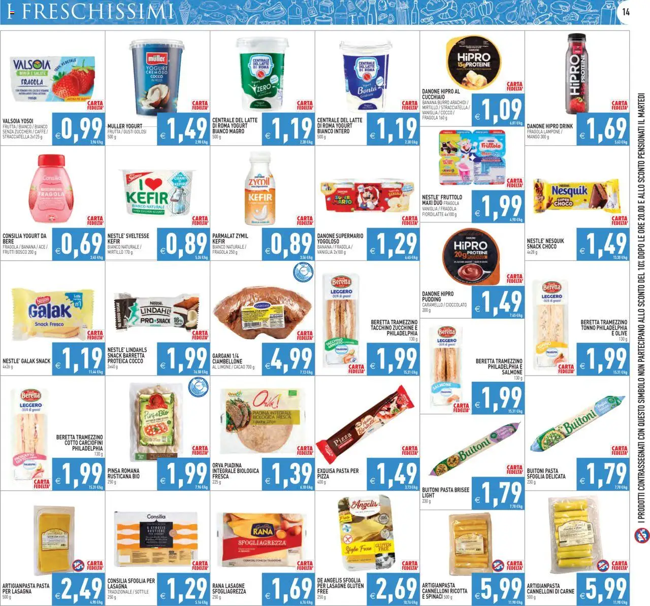 Volantino PIM Supermercati del 18.08.2025 | Pagina: 14 | Prodotti: Burro, Pasta, Ricotta, Tramezzino