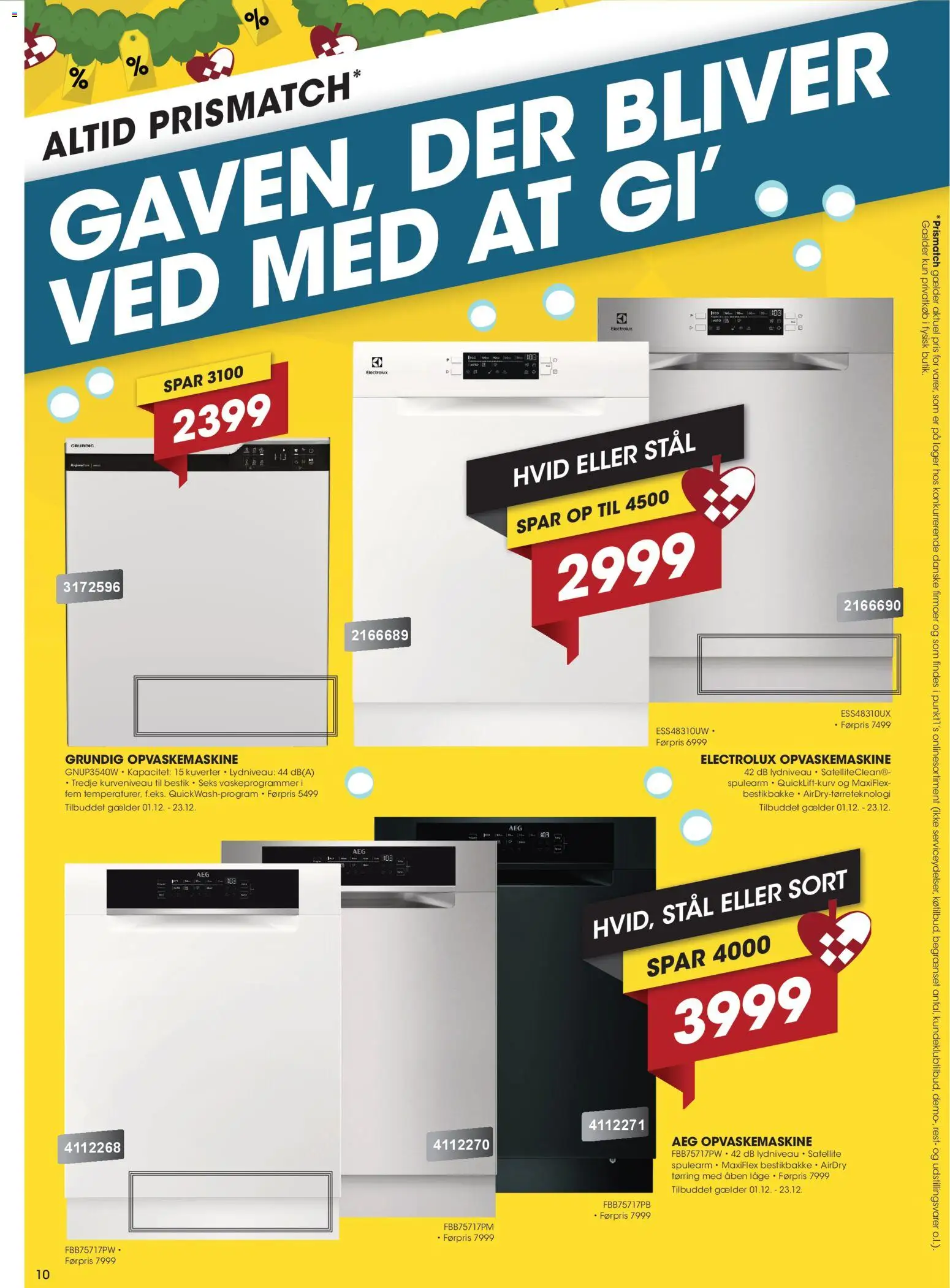 Punkt1 tilbudsavis – gyldig fra 01.12.2025 | Side: 10 | Produkter: Æg, Søm, Opvaskemaskine