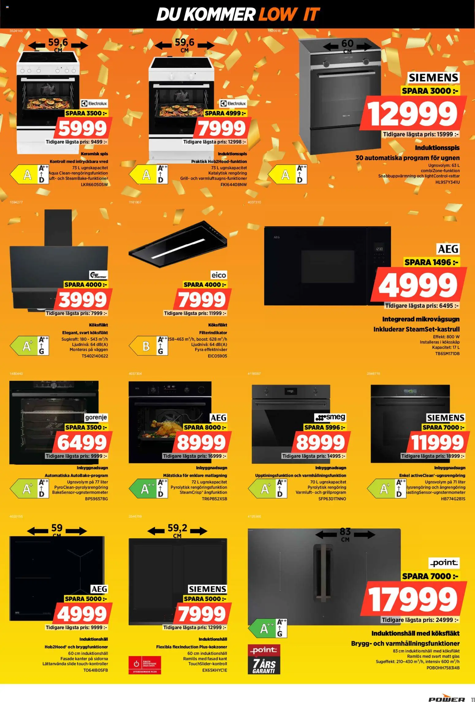Power reklamblad aktuell från 23.01.2026 | Sida: 11 | Produkter: Köksfläkt, Grill, Mikrovågsugn, Spis