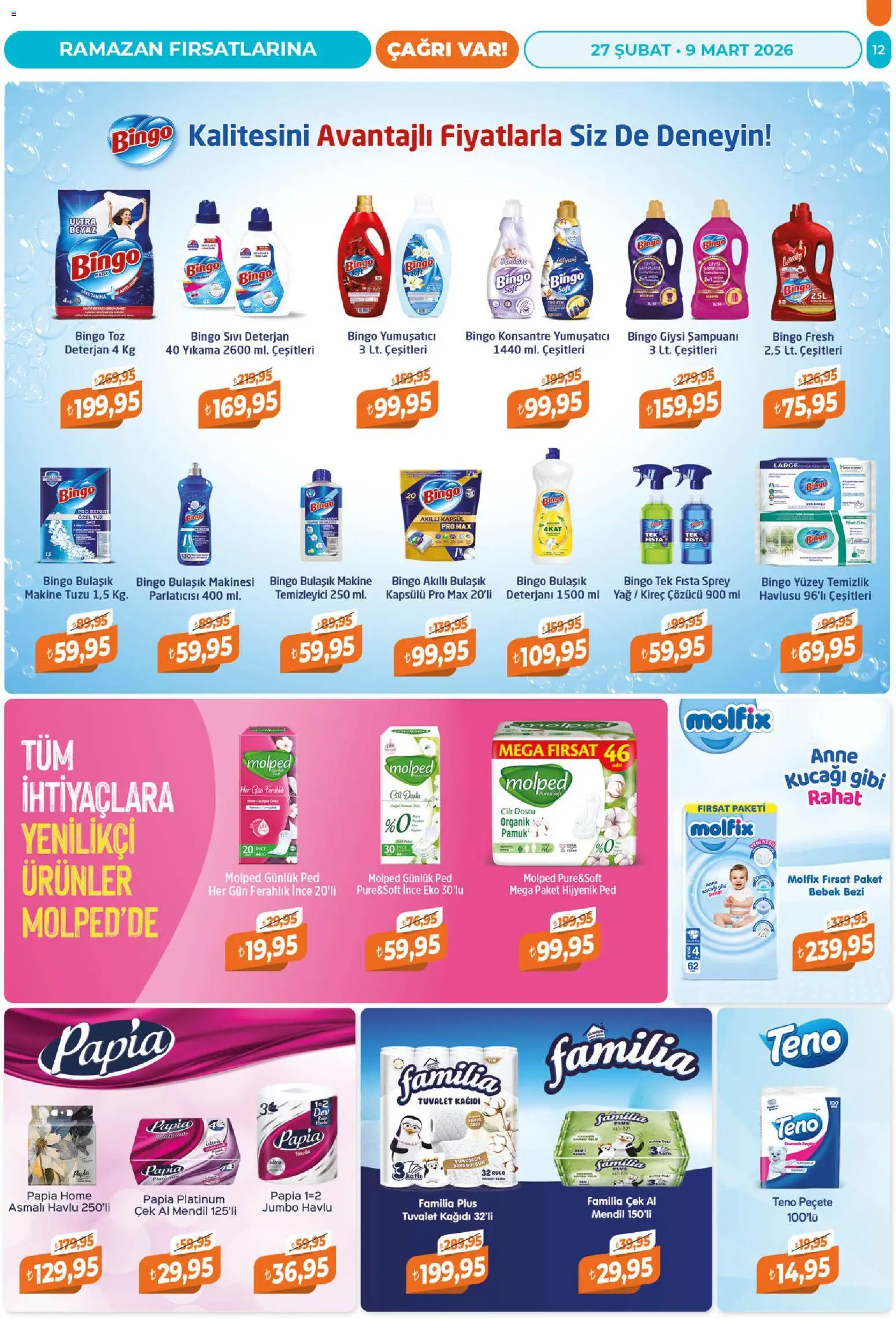 Çağrı Market Katalog - 27.02.2026 tarihinden itibaren geçerlidir | Sayfa: 12 | Ürünler: Kireç çözücü, Giysi, Tuvalet kağıdı, Bulaşık makinesi