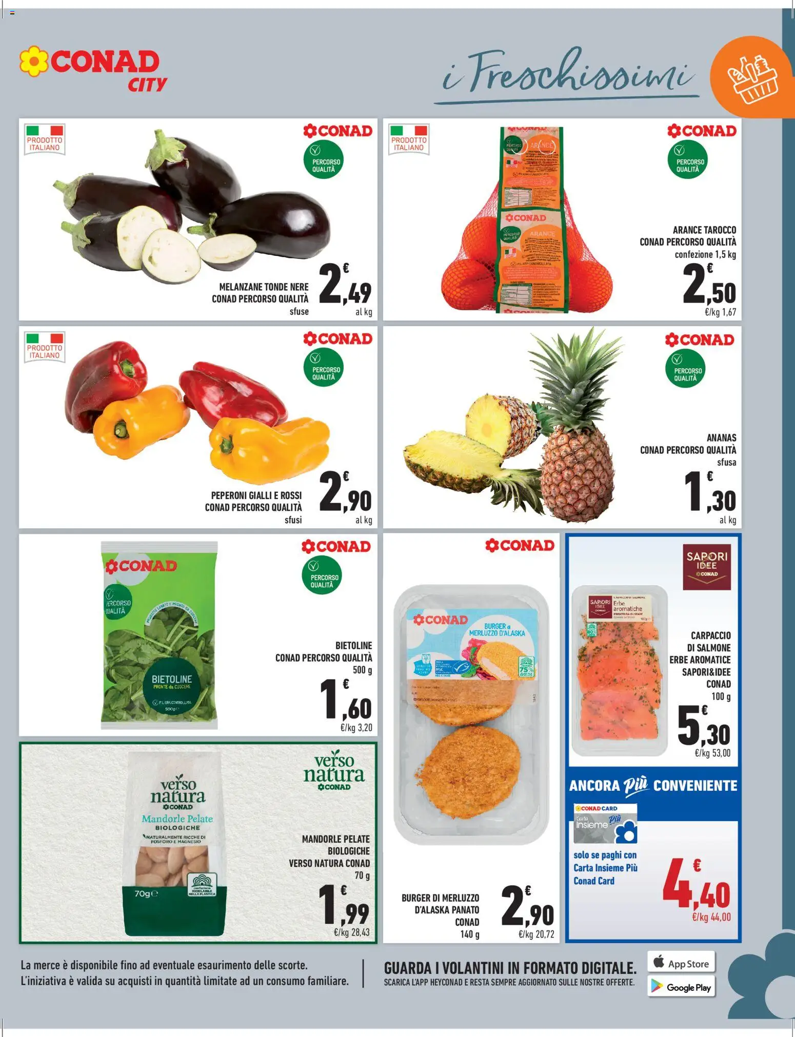 Volantino Conad del 20.03.2026 | Pagina: 7 | Prodotti: Salmone, Arance, Peperoni, Melanzane