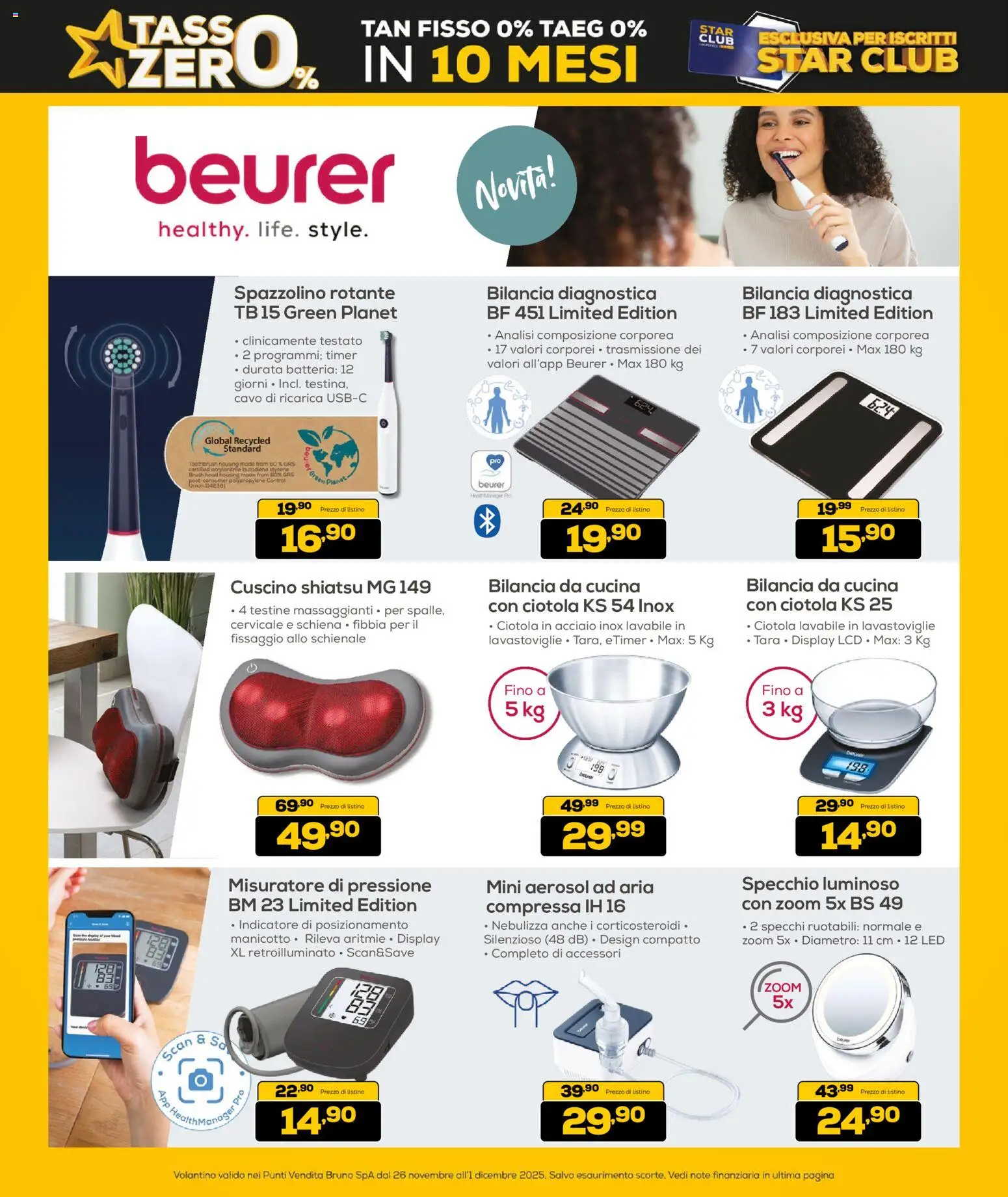 Volantino Euronics del 26.11.2025 | Pagina: 19 | Prodotti: Misuratore di pressione, Cavo, Batteria, Specchio