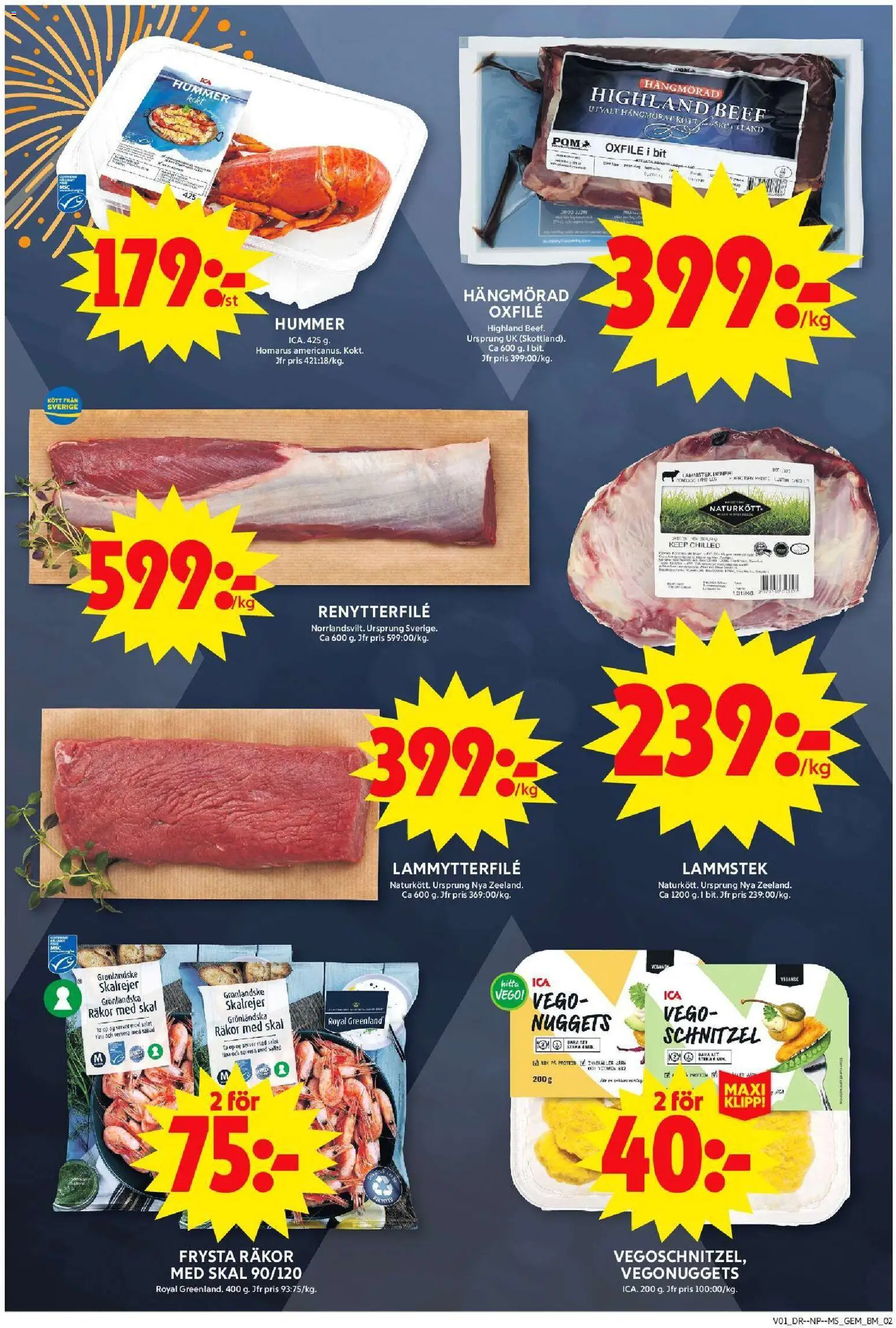 ICA Maxi reklamblad aktuell från 30.12.2025 | Sida: 2 | Produkter: Järn, Räkor, Oxfilé, Sallad