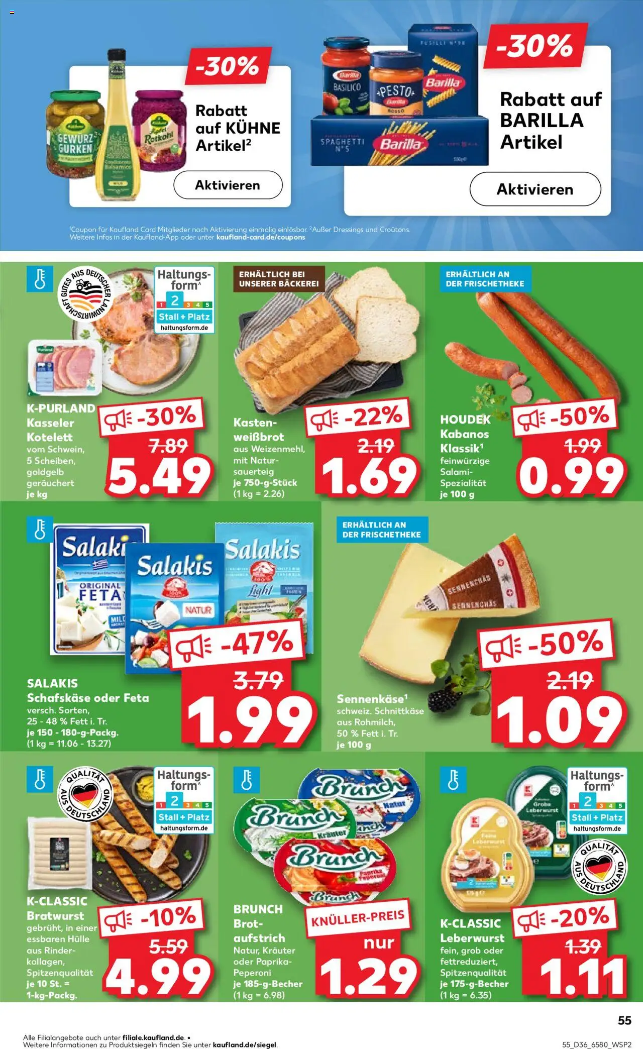 Kaufland prospekt Hamburg	 - gültig ab dem 04.09.2025 | Seite: 55 | Produkte: Hülle, Barilla, Brot, Schafskase