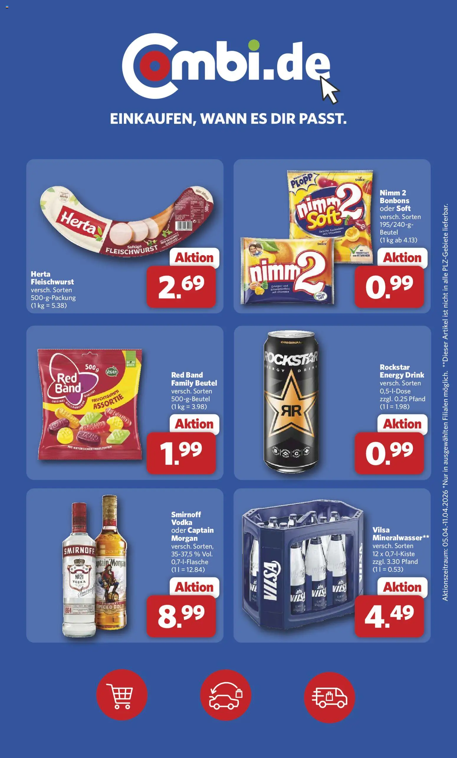 Combi Prospekt 	 – gültig ab 07.04.2026 | Seite: 28 | Produkte: Herta fleischwurst, Smirnoff, Vodka, Fruchtsaft