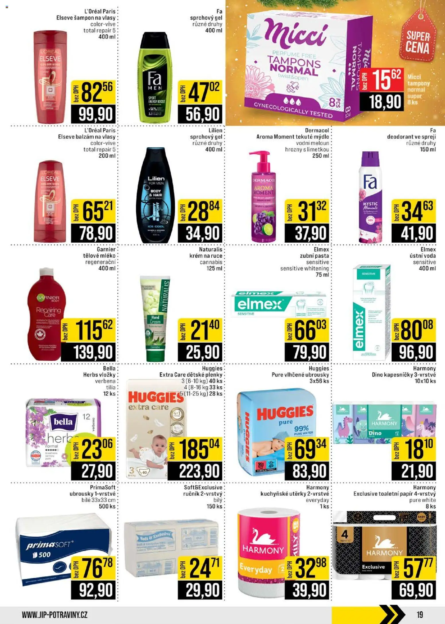 Jip leták - Cash & Carry od 24.12.2025 | Strana: 19 | Produkty: Zubní pasta, Kuchyňské utěrky, Body, Šampon