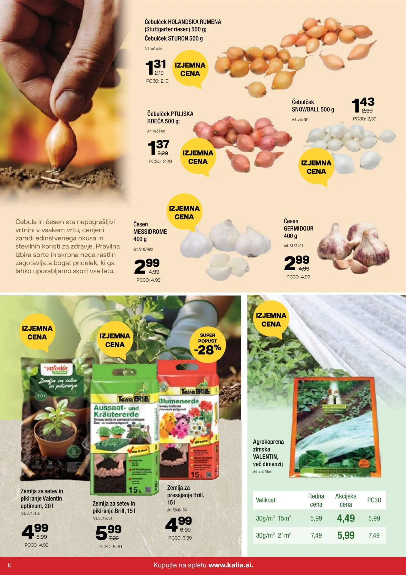 Novi Kalia katalog ponudbe – veljaven od 12.01.2026 | Stran: 6 | Izdelki: Žemlja, Cebula, Cesen