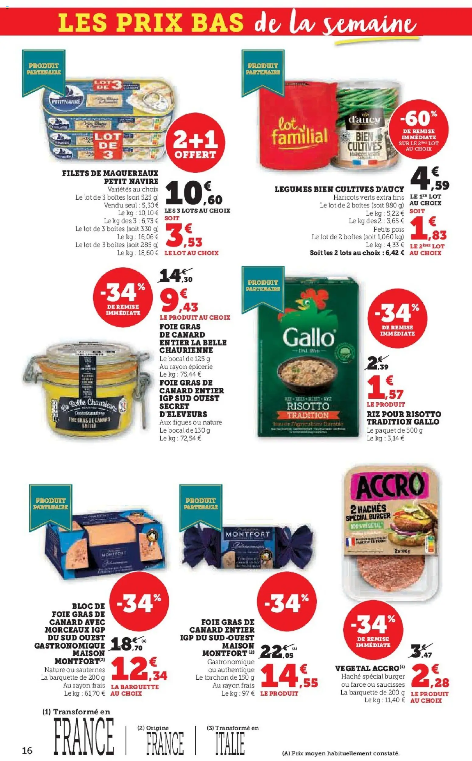 {H1} | Page: 16 | Produits: Foie Gras de Canard, Haricots verts, Foie gras de canard entier, Bloc de foie gras