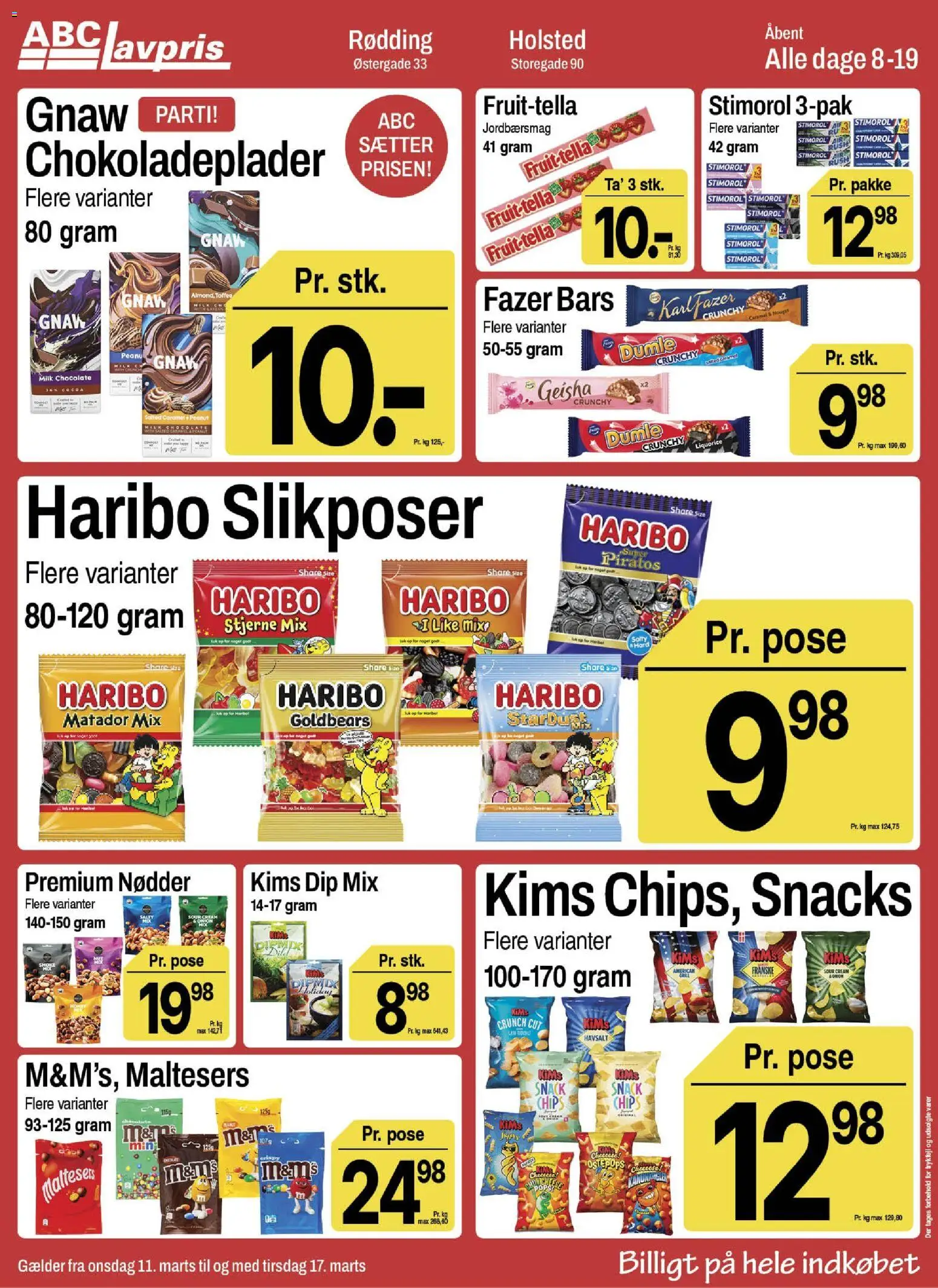 Abc Lavpris tilbudsavis – gyldig fra 11.03.2026 | Side: 10 | Produkter: Chips, Nødder