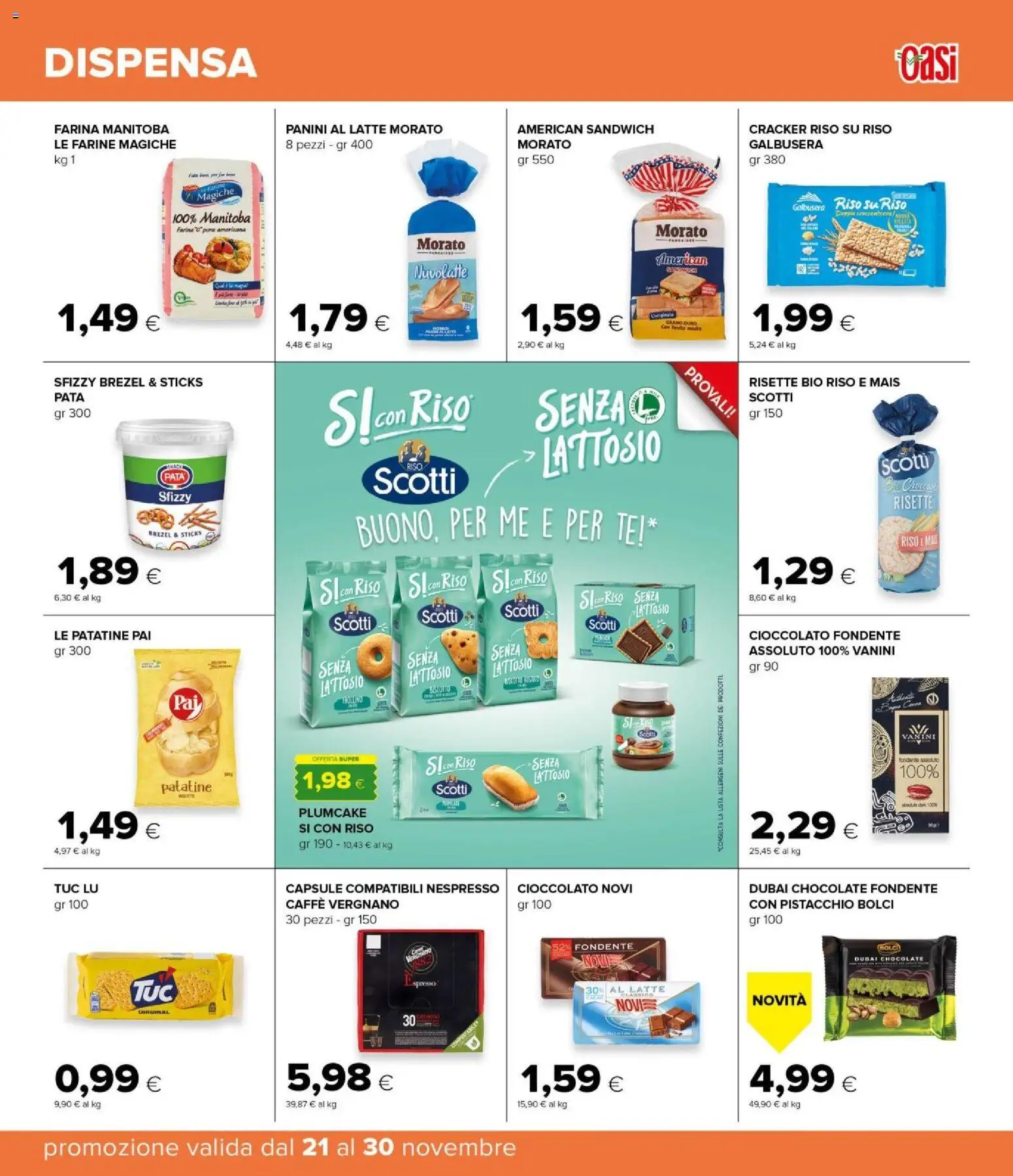 Volantino Oasi del 21.11.2025 | Pagina: 29 | Prodotti: Riso, Latte, Farina, Mais