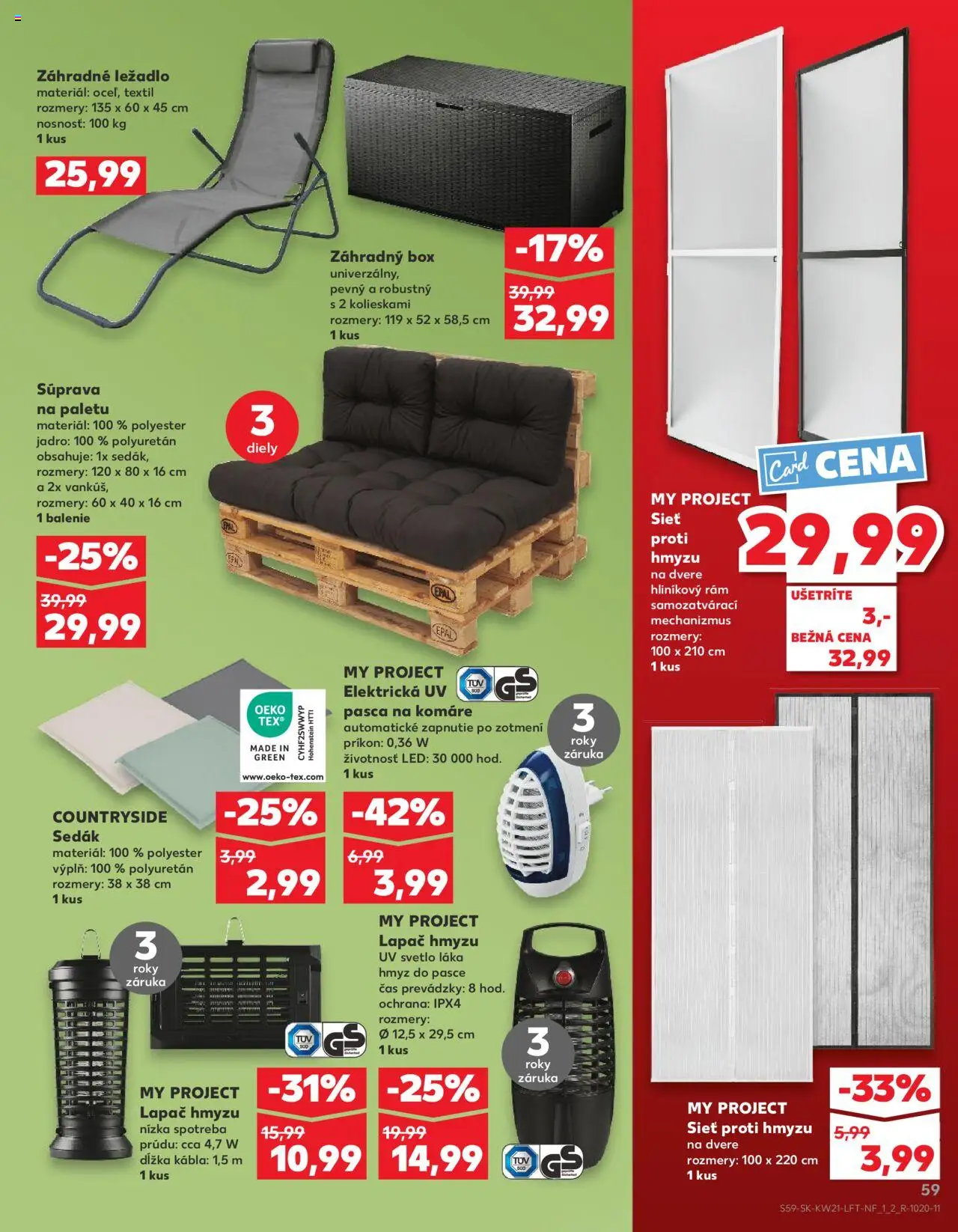 Nové Kaufland akcie – leták je platný od 22.05.2025 | Strana: 59 | Produkty: Záhradný box, Svetlo, Rám, Dvere