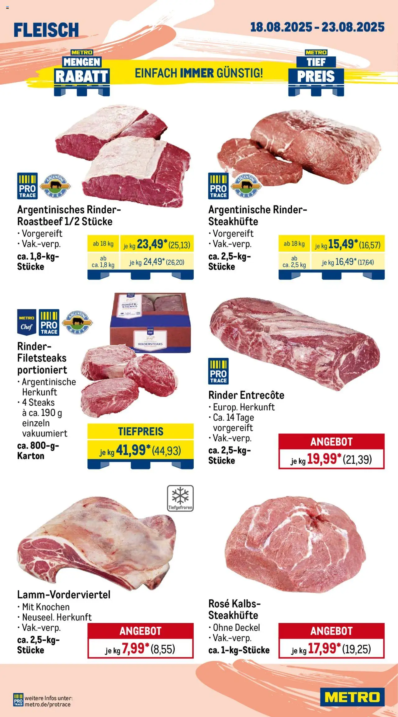 Metro Prospekt 	 - gültig ab dem 18.08.2025 | Seite: 2 | Produkte: Entrecote, Roastbeef, Fleisch