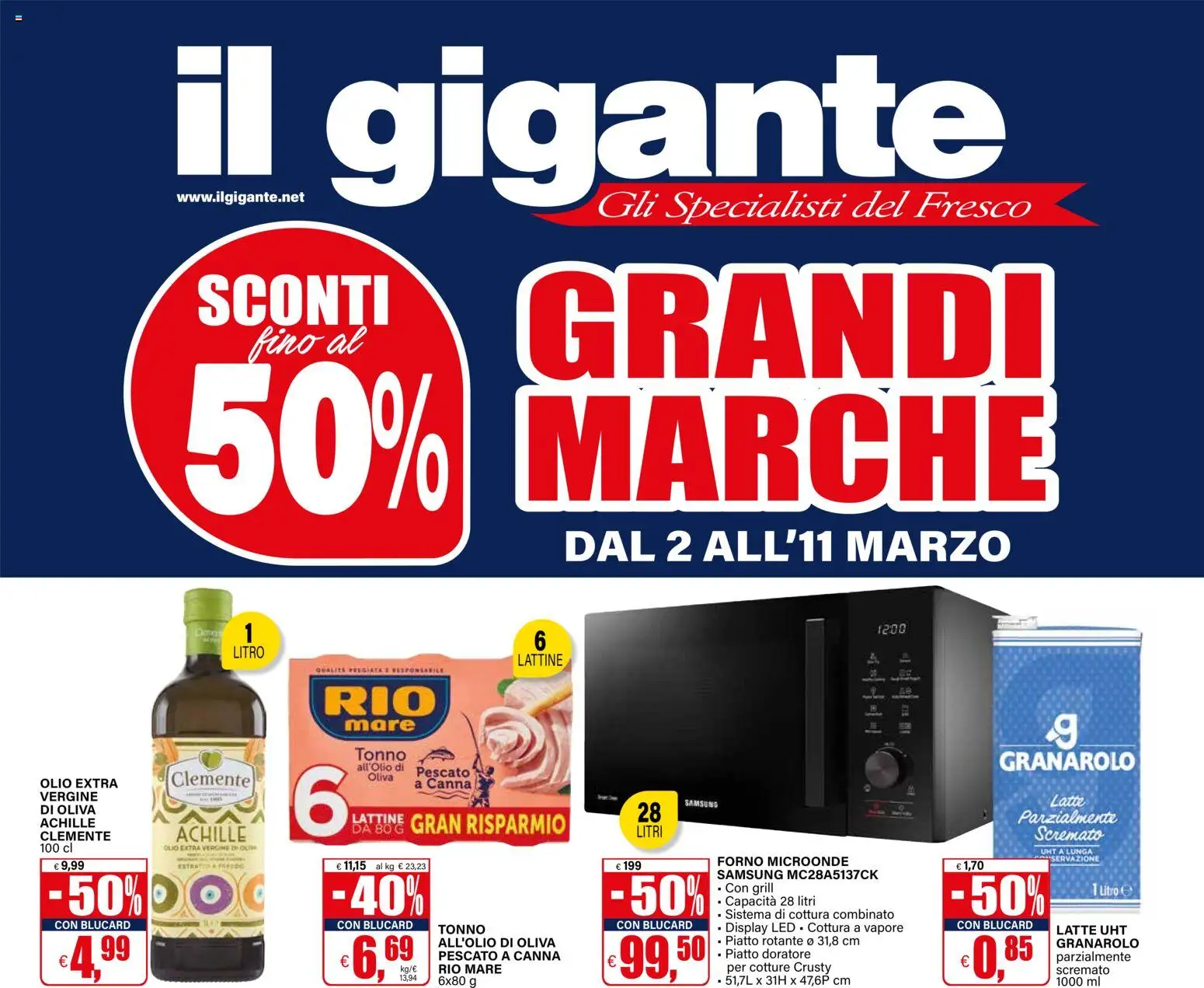 Volantino Il Gigante del 02.03.2026 | Pagina: 1 | Prodotti: Olio, Piatto, Forno, Samsung