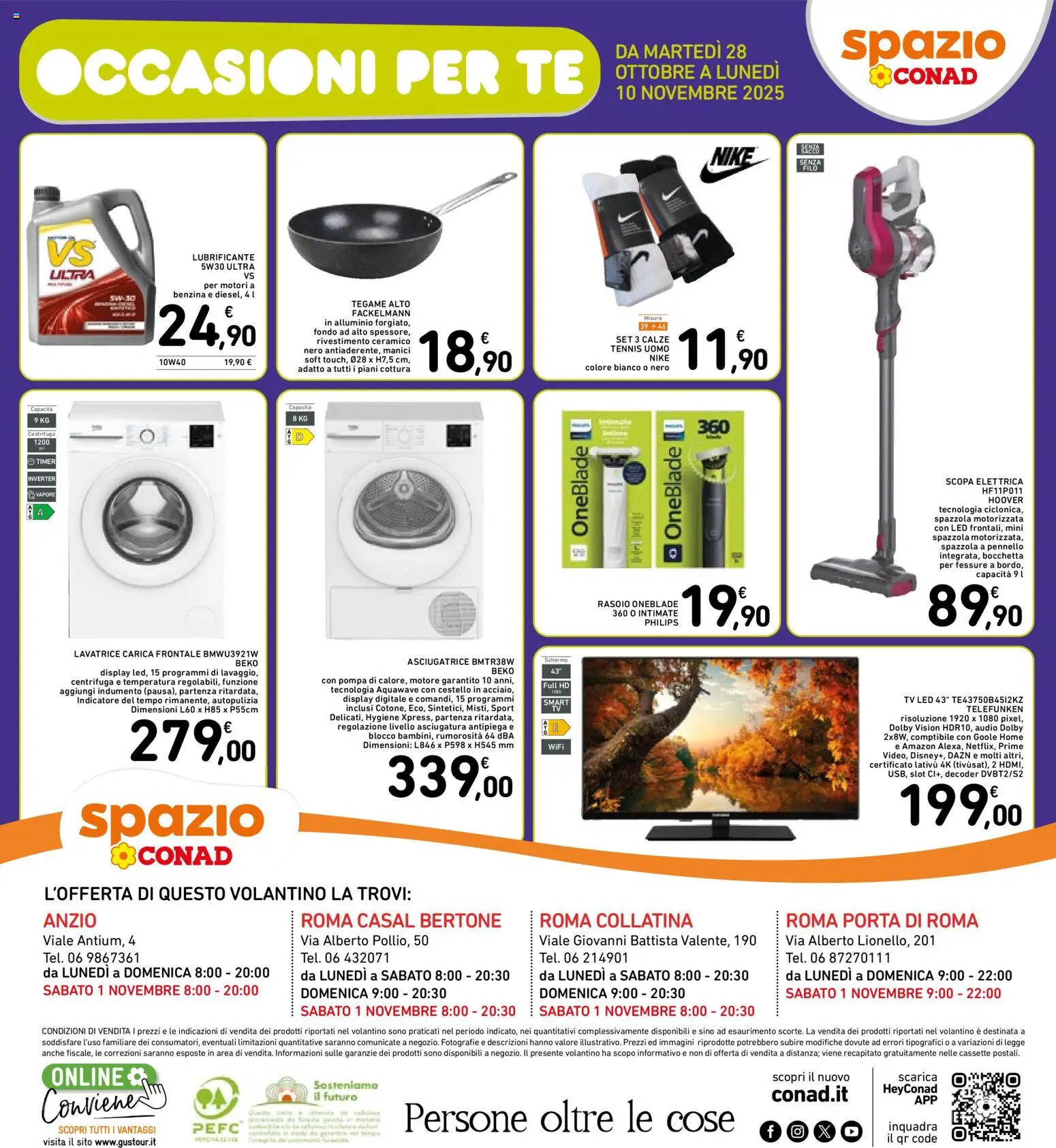 Volantino Spazio Conad del 28.10.2025 | Pagina: 27 | Prodotti: Scopa, Audio, Pennello, Alluminio